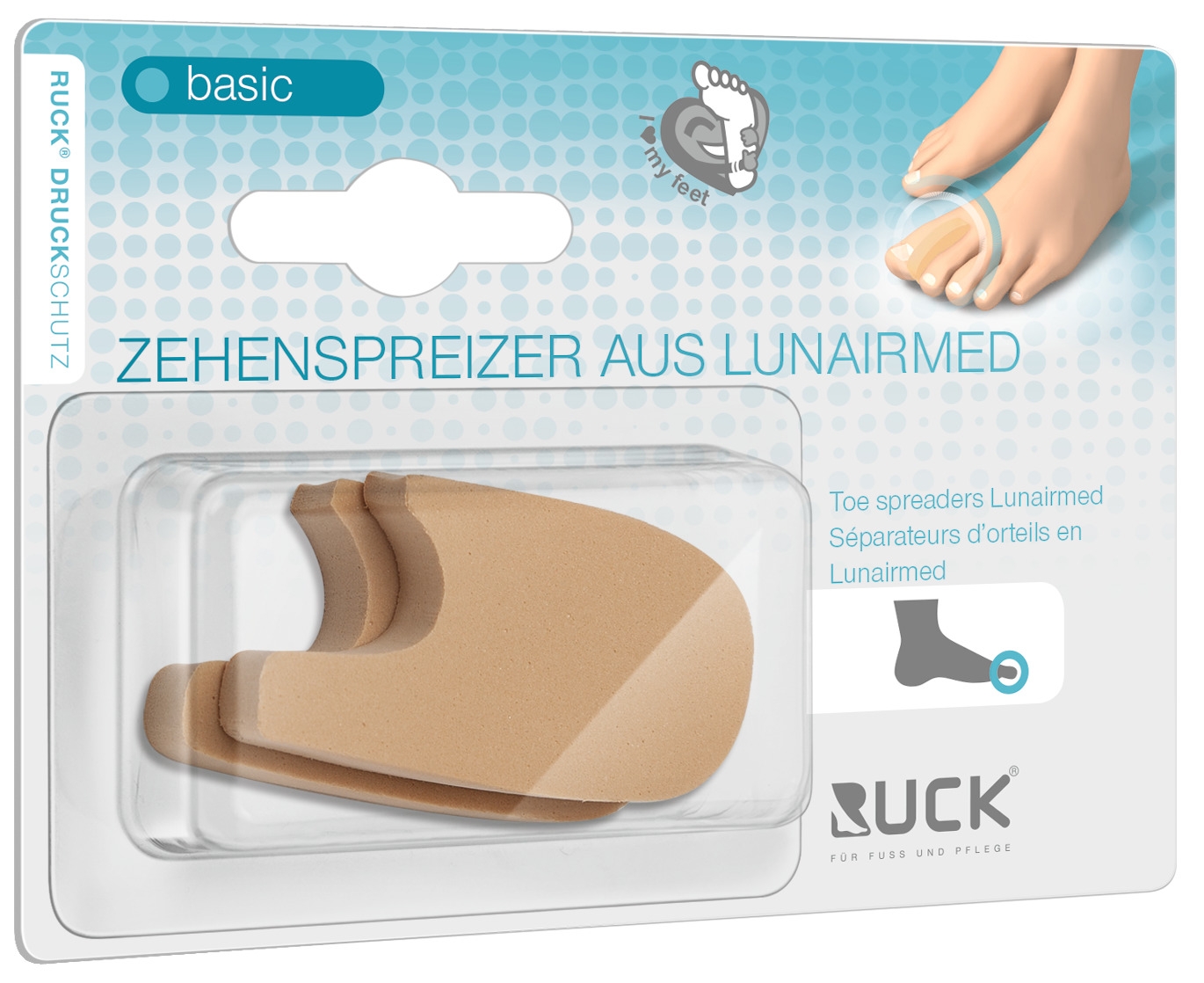 RUCK DRUCKSCHUTZ basic Zehenspreizer aus Lunairmed Größe 2 | 2 Stück RUCK DRUCKSCHUTZ basic Zehenspreizer aus Lunairmed Größe 2 | 2 Stück