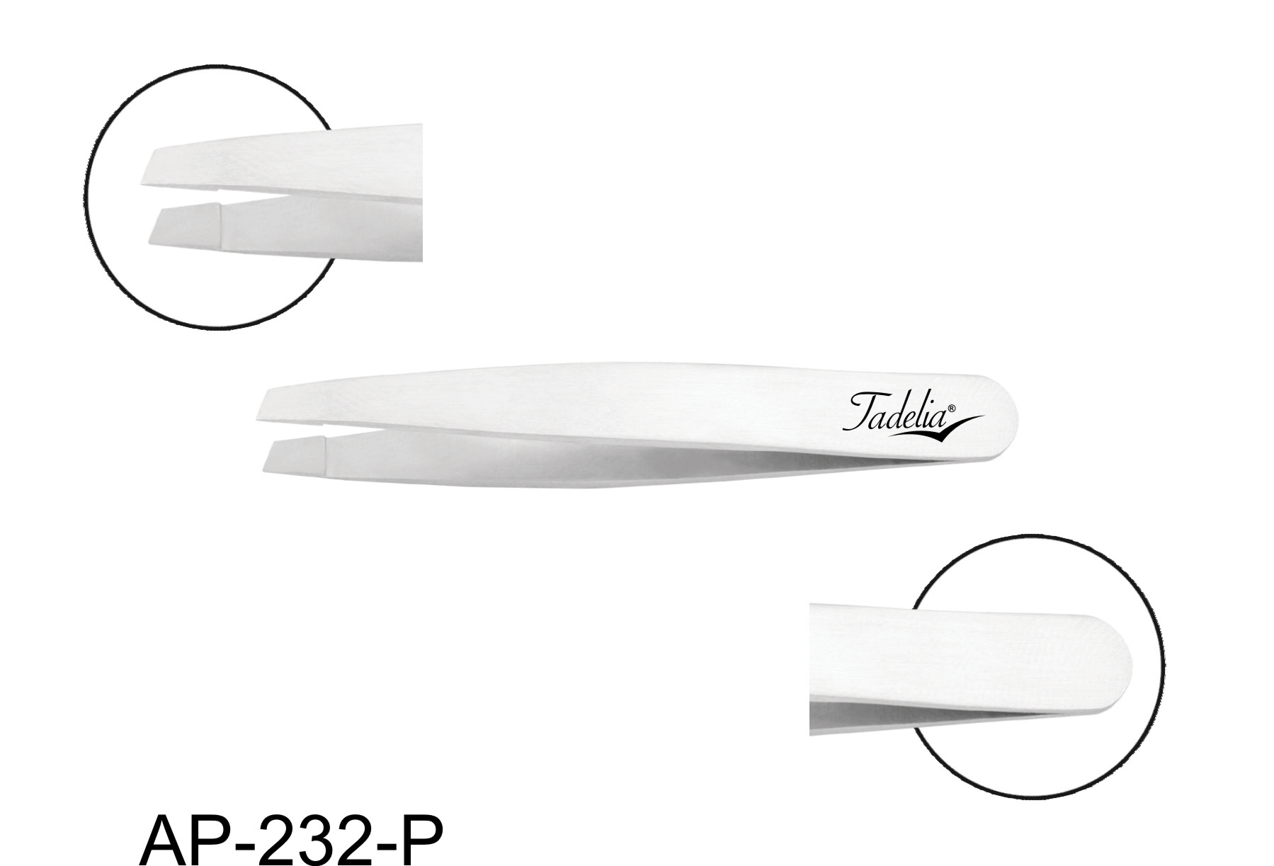 Tadelia® Professional Augenbrauenpinzette Spitze gerade| AP-232-P | Länge 9,5 cm