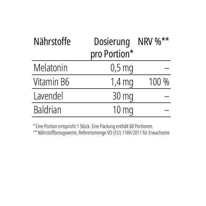 BAEHR Melatonin Gums mit Baldrian, Lavendel und Vitamin B6