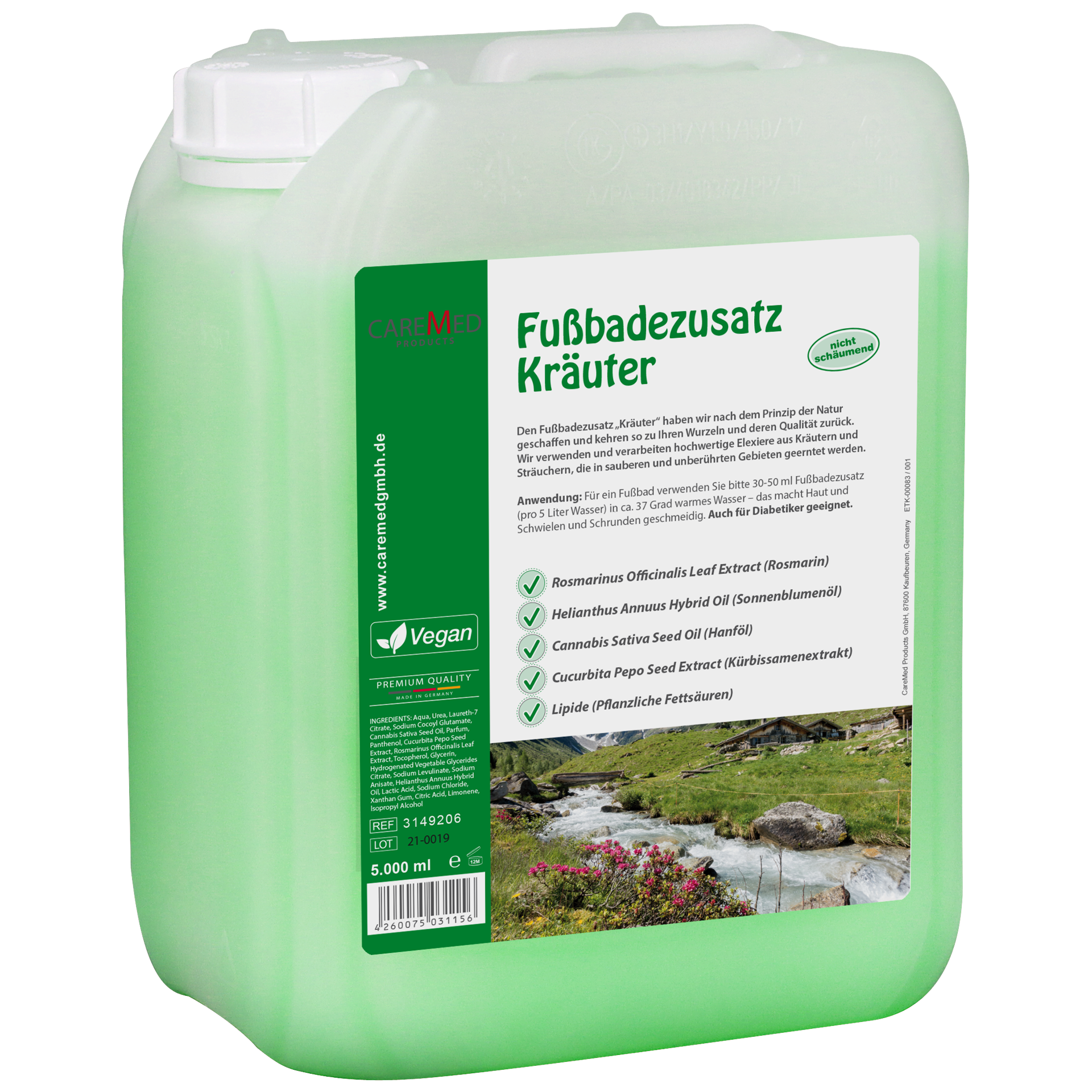CAREMED Fußbadezusatz Kräuter 5 Liter CAREMED Fußbadezusatz Kräuter 5 Liter