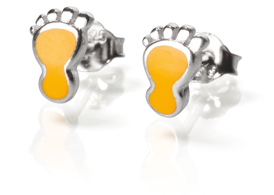 Ohrstecker Füßchen" gelb, 1 Paar Ohrstecker Füßchen" gelb, 1 Paar