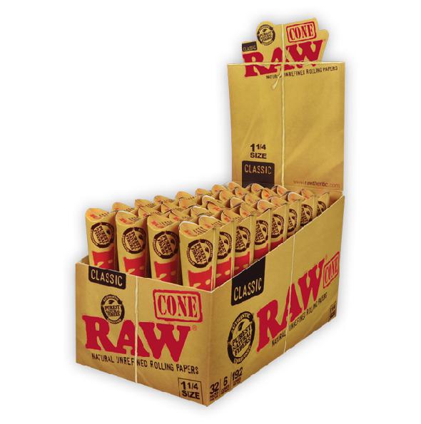 RAW Cones | Classic 1¼ | 32 x 6 Cones BOX RAW Cones | Classic 1¼ | 32 x 6 Cones BOX