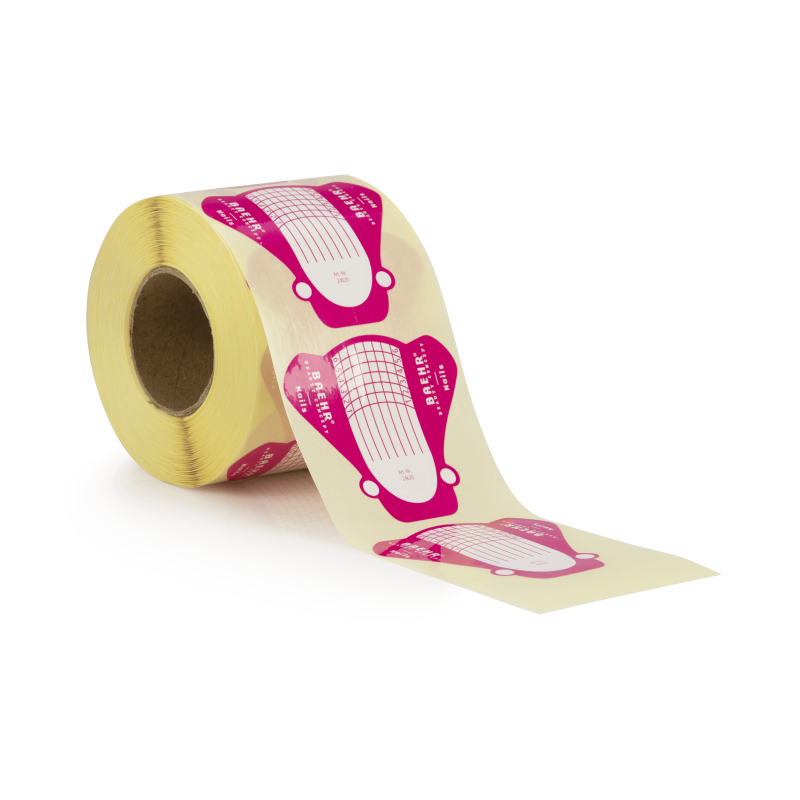 Papier-Schablonen für Nägel, pink, verstärkt, Rolle 500 Stk. Papier-Schablonen für Nägel, pink, verstärkt, Rolle 500 Stk.