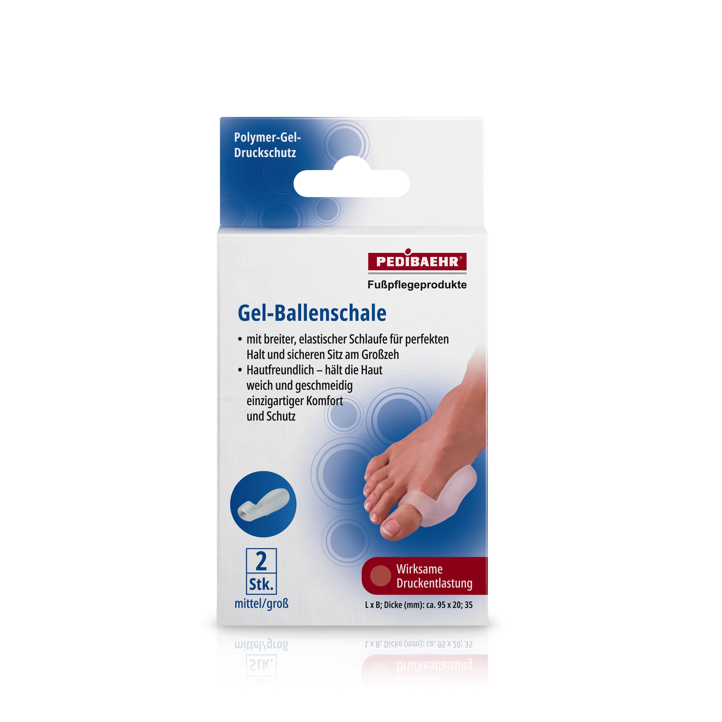 Pedibaehr Gel-Ballenschale mittel/groß 2 Stück Pedibaehr Gel-Ballenschale mittel/groß 2 Stück