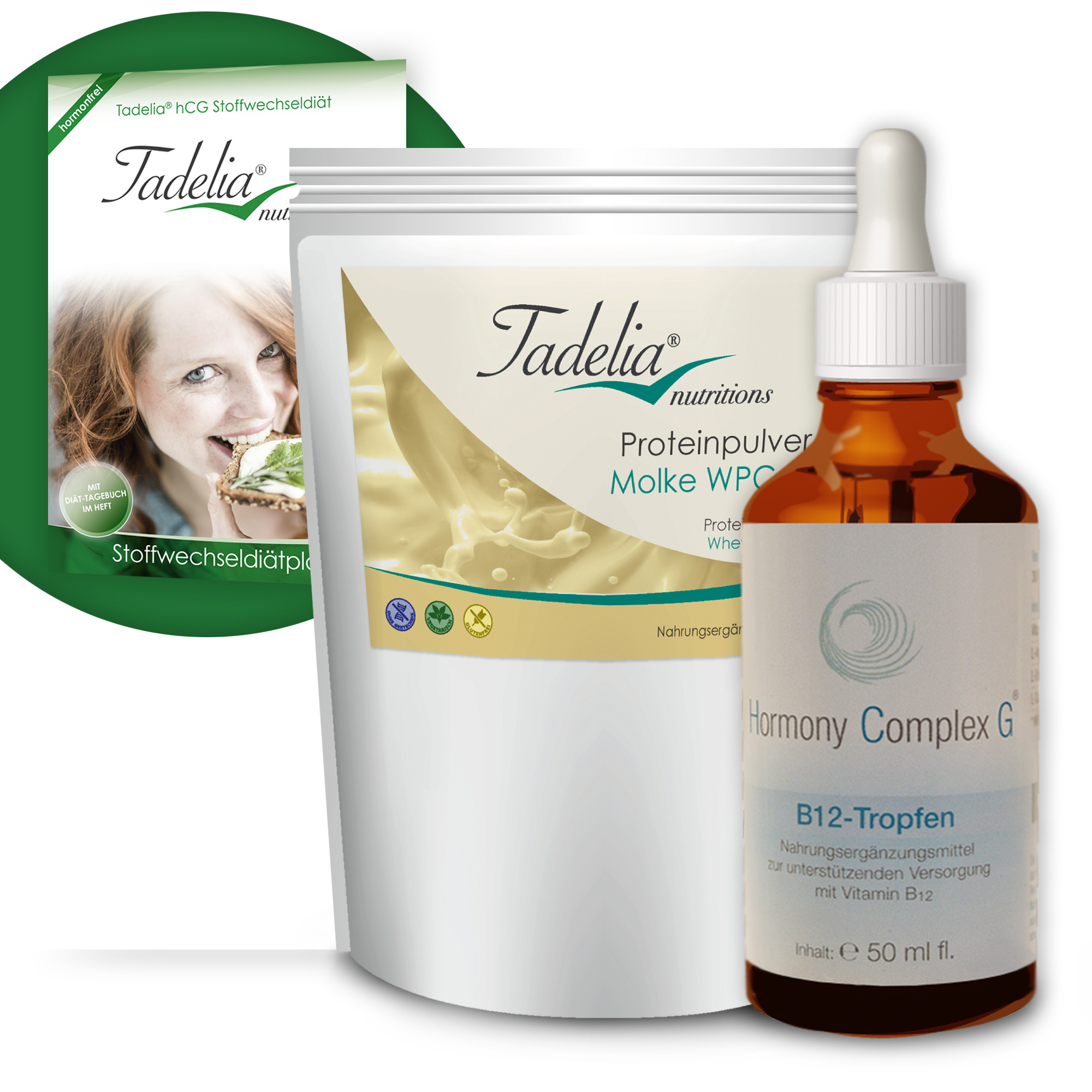 Tadelia® Proteinpulver Proteinpulver Molke WPC 80 mit Tadelia hCG Stoffwechseldiätplan + Hormony Complex G B12 Tropfen Tadelia® Proteinpulver Proteinpulver Molke WPC 80 mit Tadelia hCG Stoffwechseldiätplan + Hormony Complex G B12 Tropfen