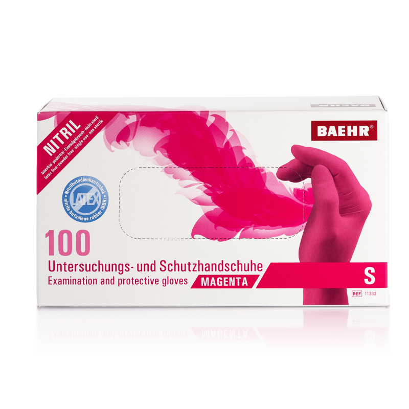 BAEHR Einmalhandschuhe Nitril MAGENTA | S klein 100 Stück BAEHR Einmalhandschuhe Nitril MAGENTA | S klein 100 Stück