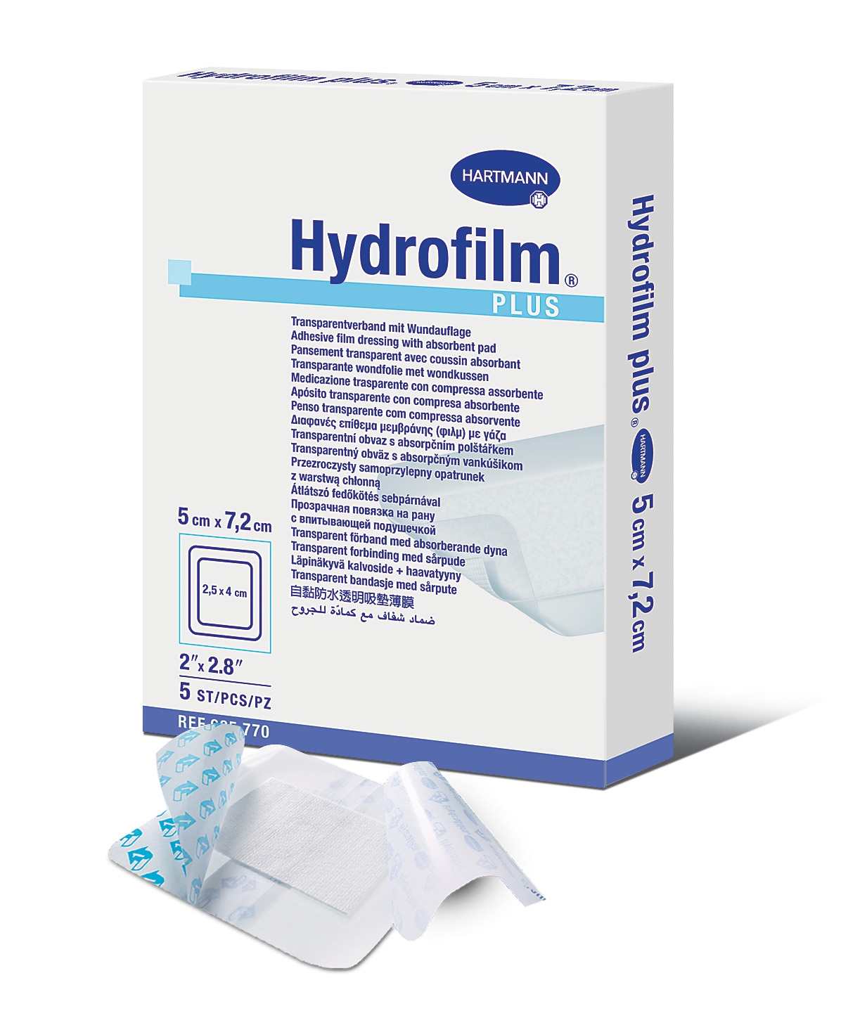 Hydrofilm PLUS Transparentverband 5 x 7,2 cm, 5 Stück