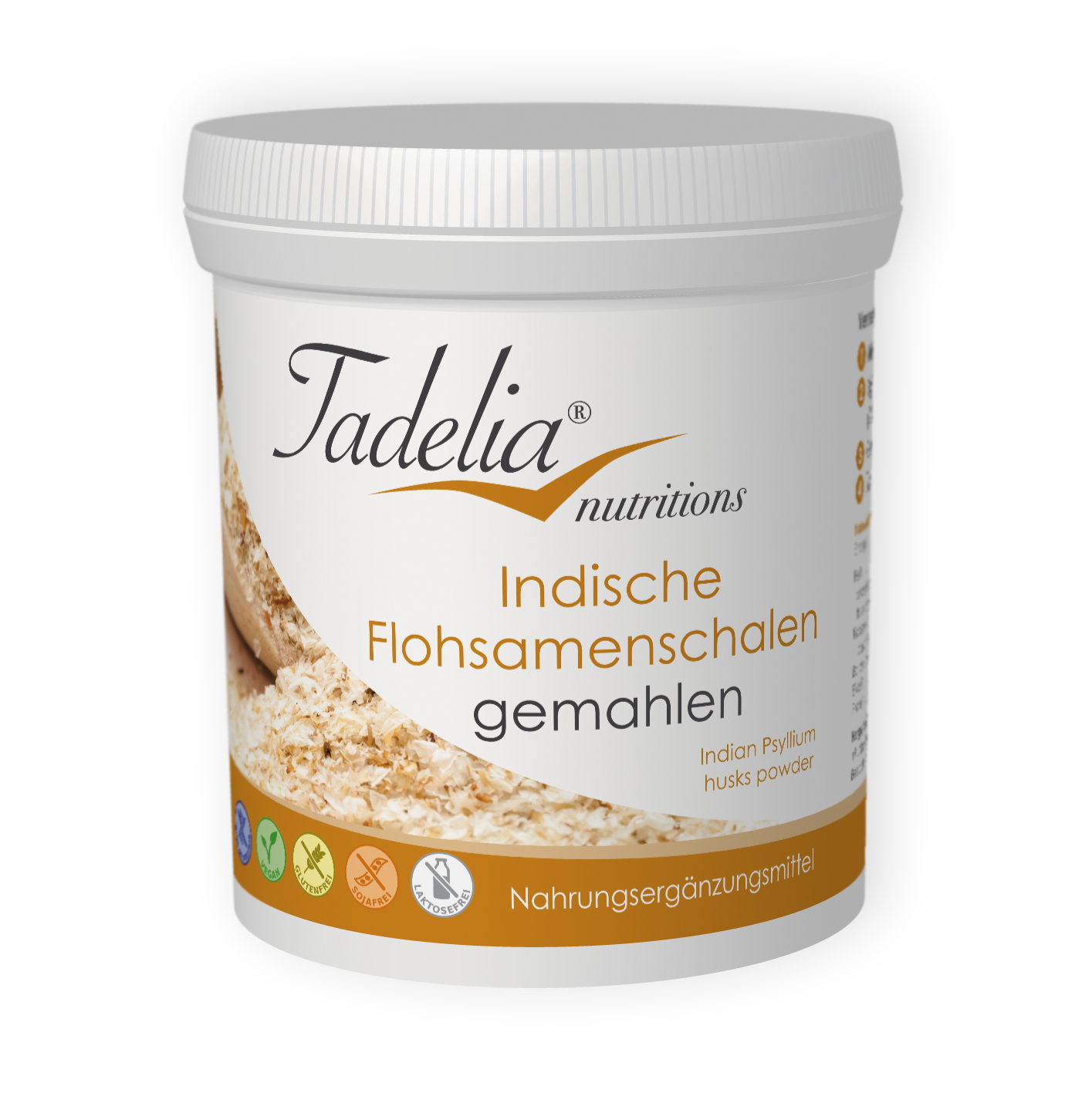 Tadelia® Indische Flohsamenschalen gemahlen 90g | HCG Stoffwechselkur