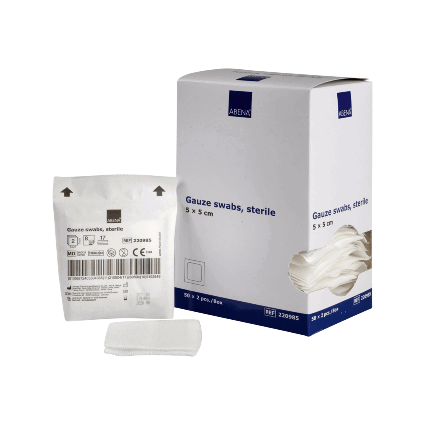 Mullkompressen steril, 8-lagig, 50 Beutel mit je 2 Stück, 5x5cm Mullkompressen steril, 8-lagig, 50 Beutel mit je 2 Stück, 5x5cm