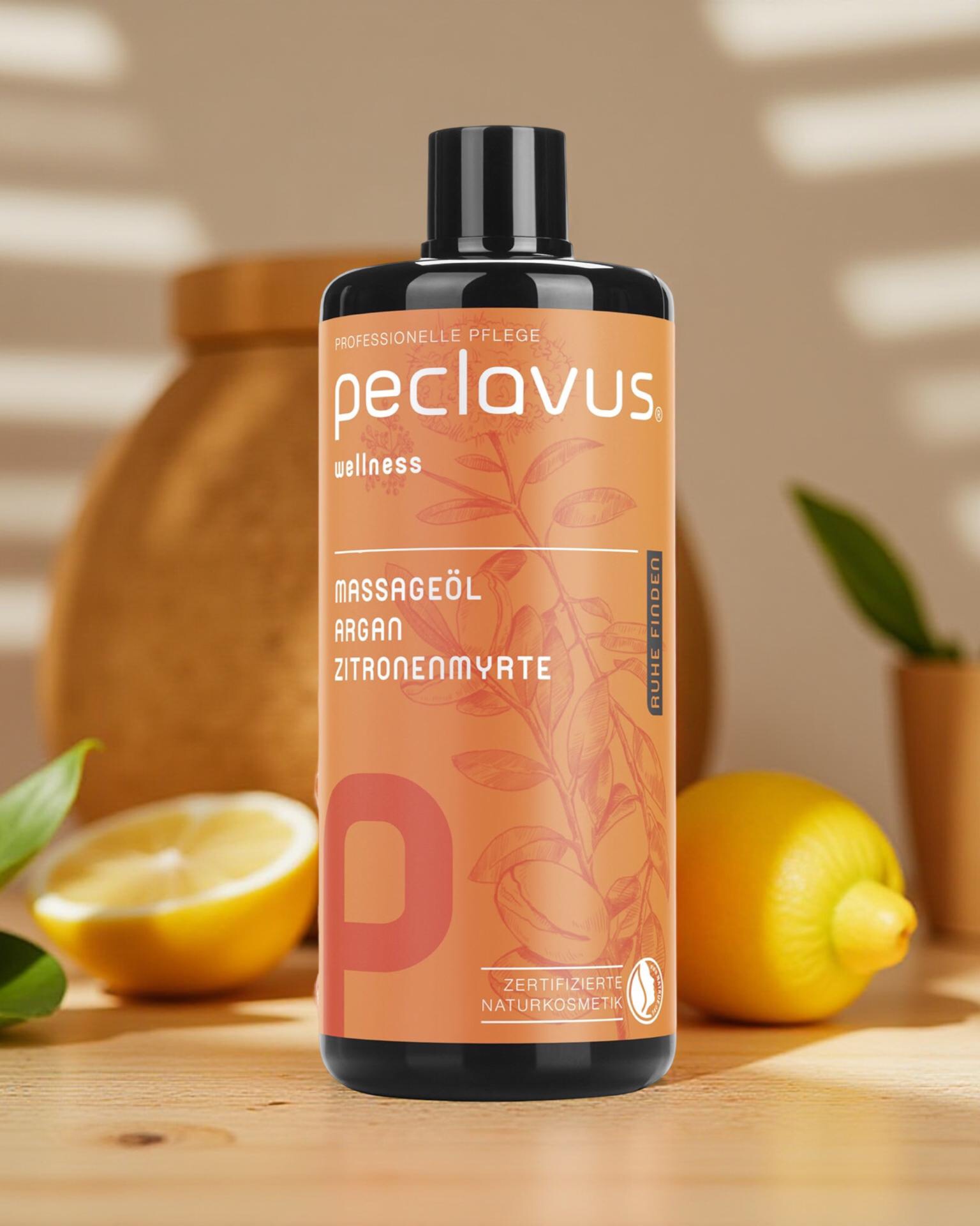 PECLAVUS Massageöl Argan Zitronenmyrte 500 ml | Ruhe finden PECLAVUS Massageöl Argan Zitronenmyrte 500 ml | Ruhe finden