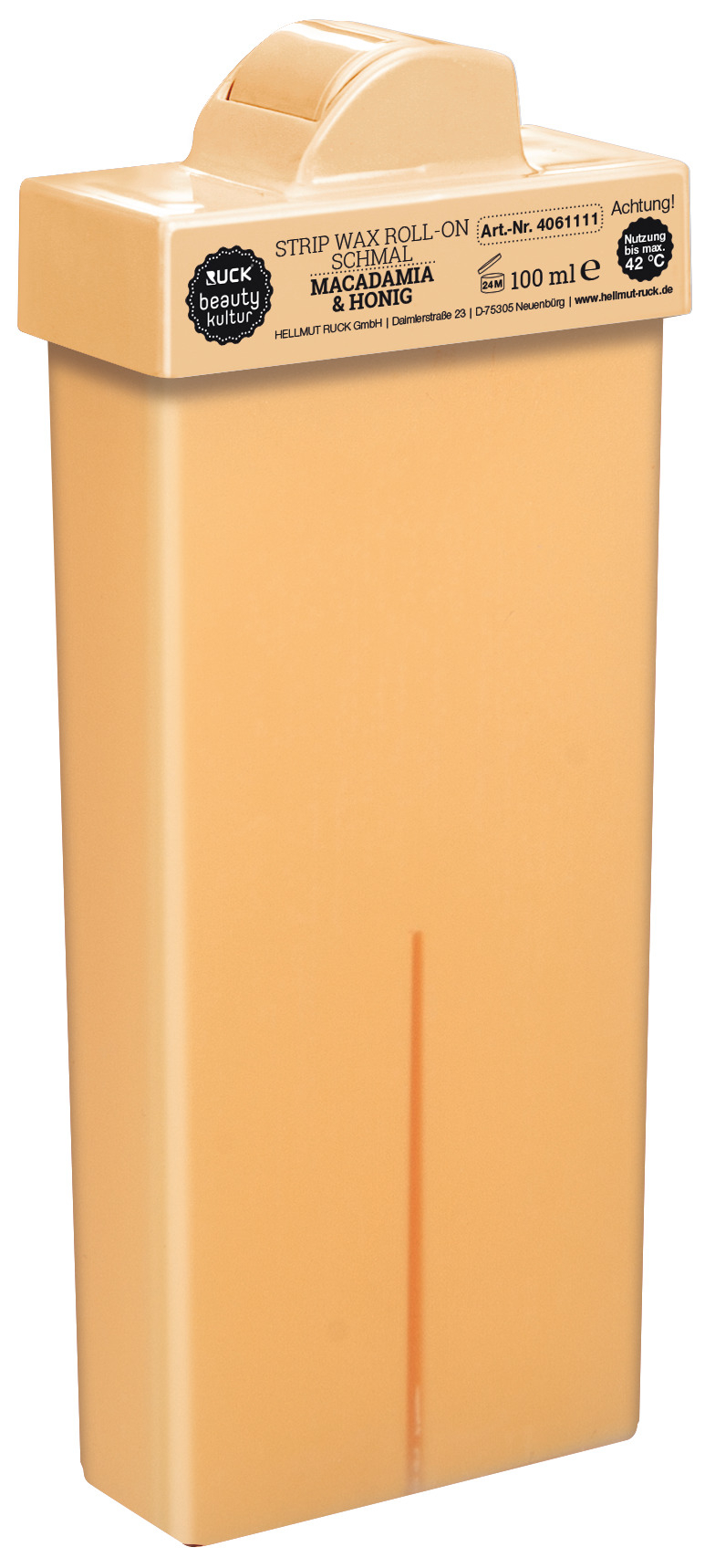 RUCK beautykultur STRIP WAX Warmwachspatrone | Macadamia & Honig | 100 ml schmal RUCK beautykultur STRIP WAX Warmwachspatrone | Macadamia & Honig | 100 ml schmal