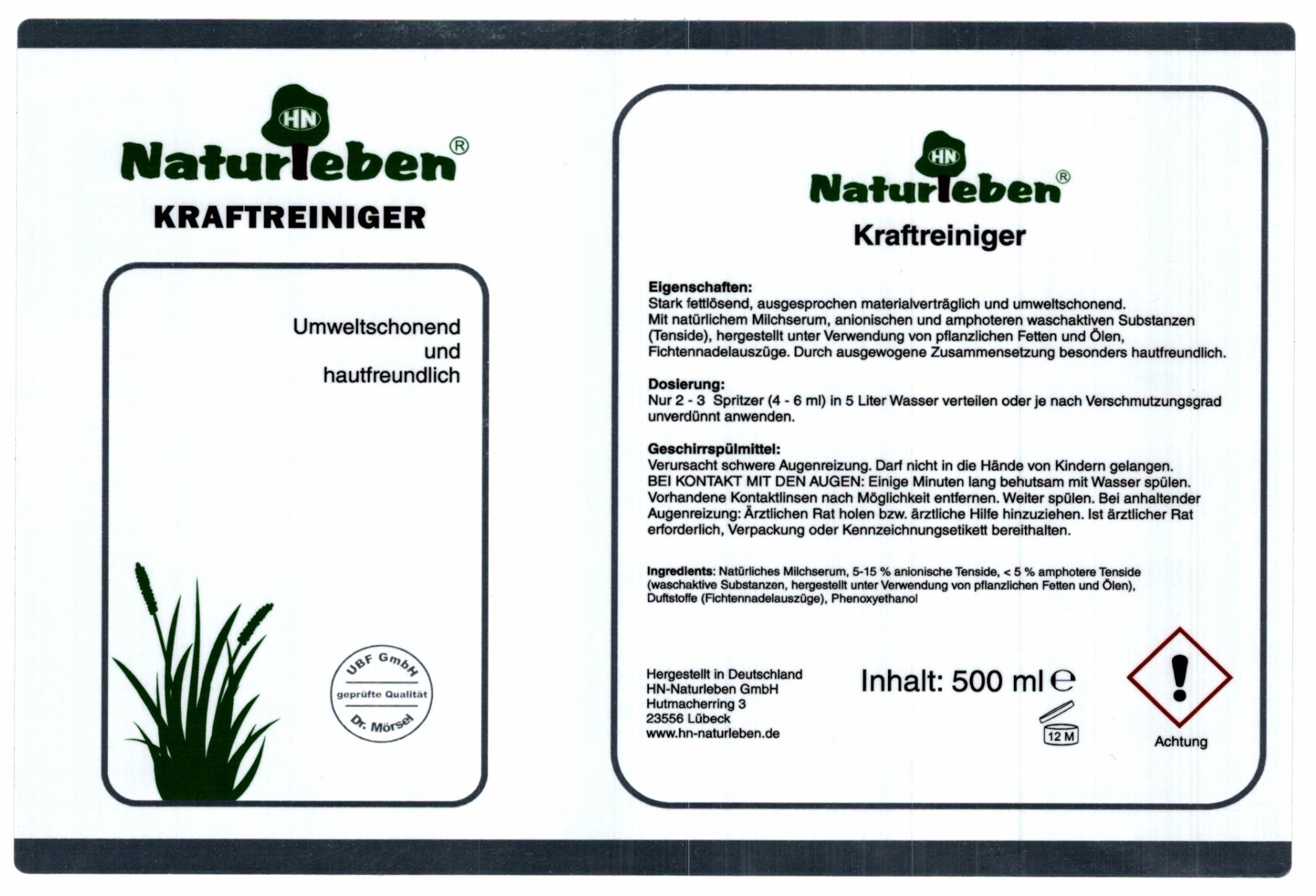 Naturleben Kraftreiniger 500 ml