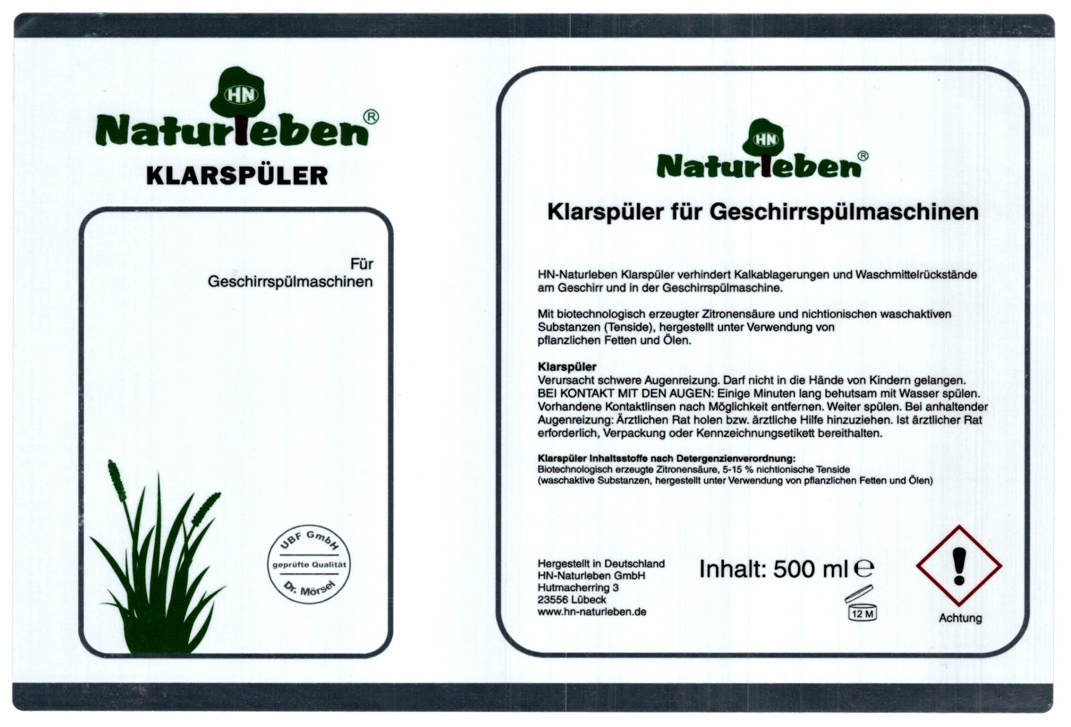 Naturleben Klarspüler 500 ml