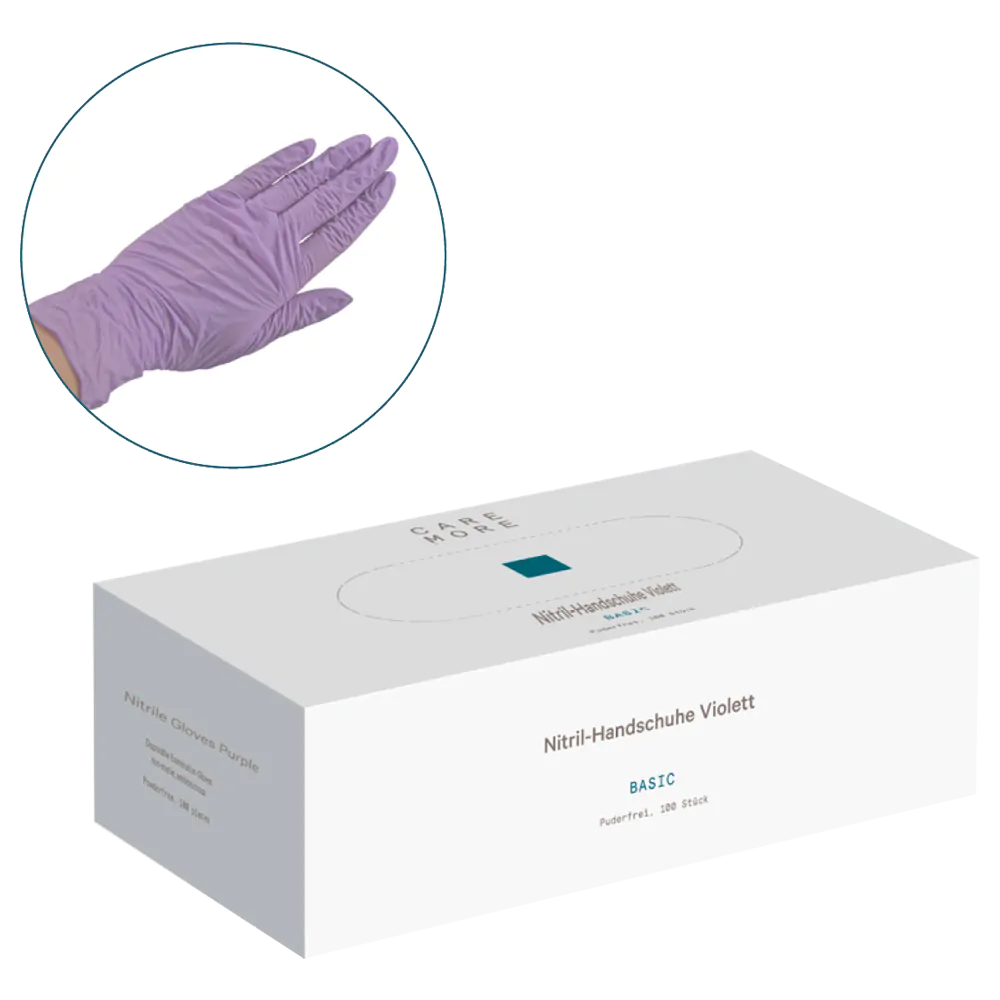 CARE MORE Nitril-Handschuhe Farbe: violett | Größe: L