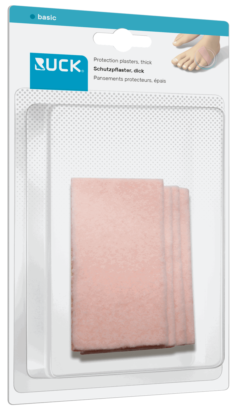 RUCK DRUCKSCHUTZ basic Schutzpflaster dick | 4 Stück à 4,5 x 9 cm