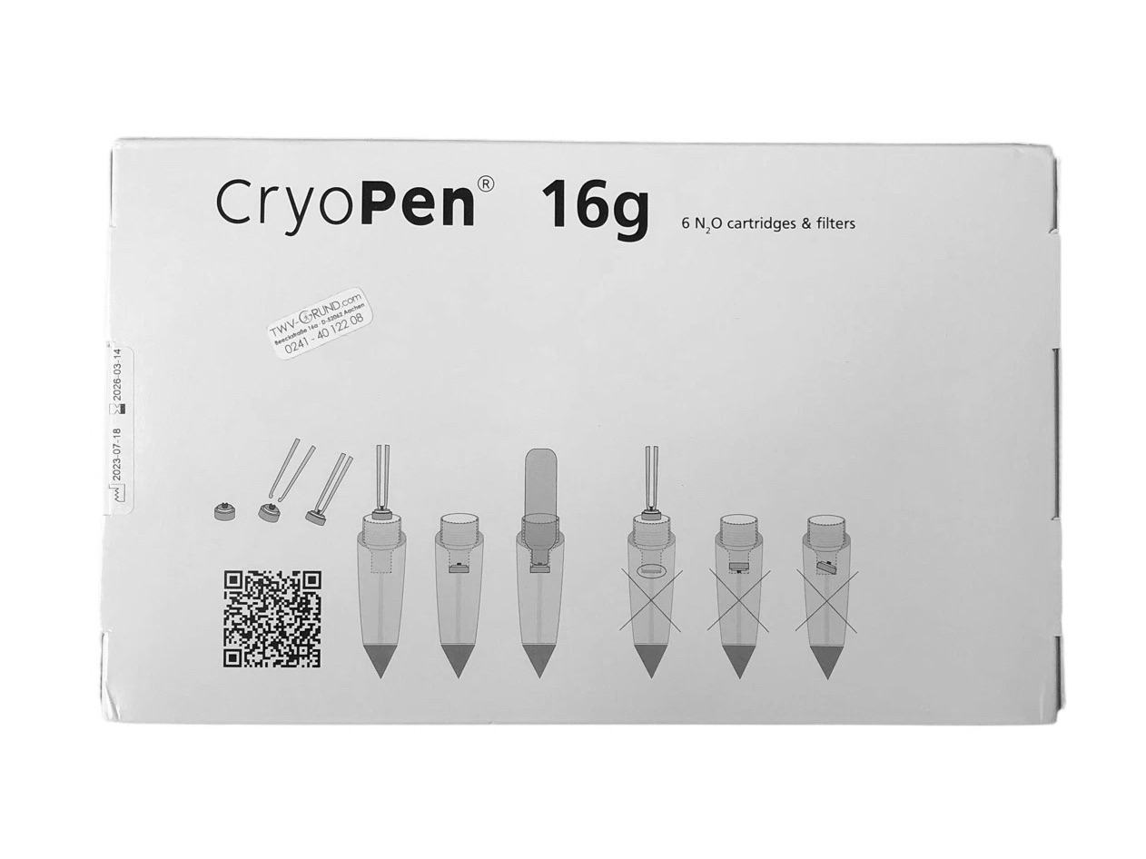 Ersatzpatronen für Vereisungsgeräte CryoPen X und O | 6 Stück mit Öffner/Filter