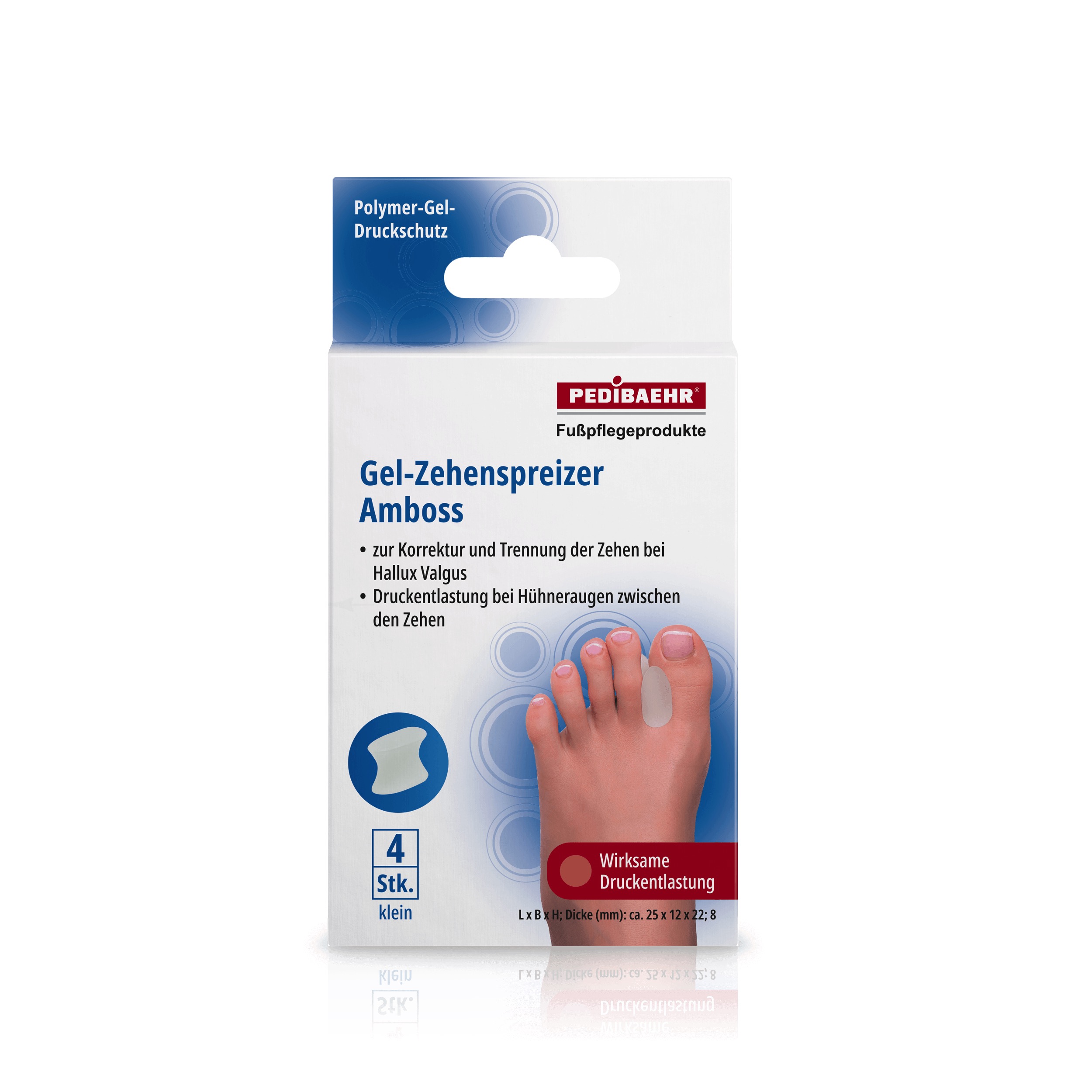 Pedibaehr Gel-Zehenspreizer Amboss, klein 4 Stück Pedibaehr Gel-Zehenspreizer Amboss, klein 4 Stück