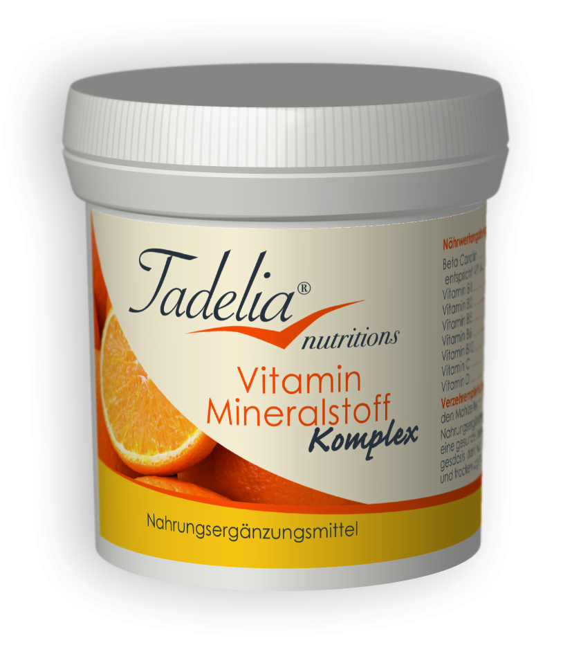 Tadelia® Vitamin Mineralstoff Komplex 60 vegane Kapseln | 33,3 g Tadelia® Vitamin Mineralstoff Komplex 60 vegane Kapseln | 33,3 g