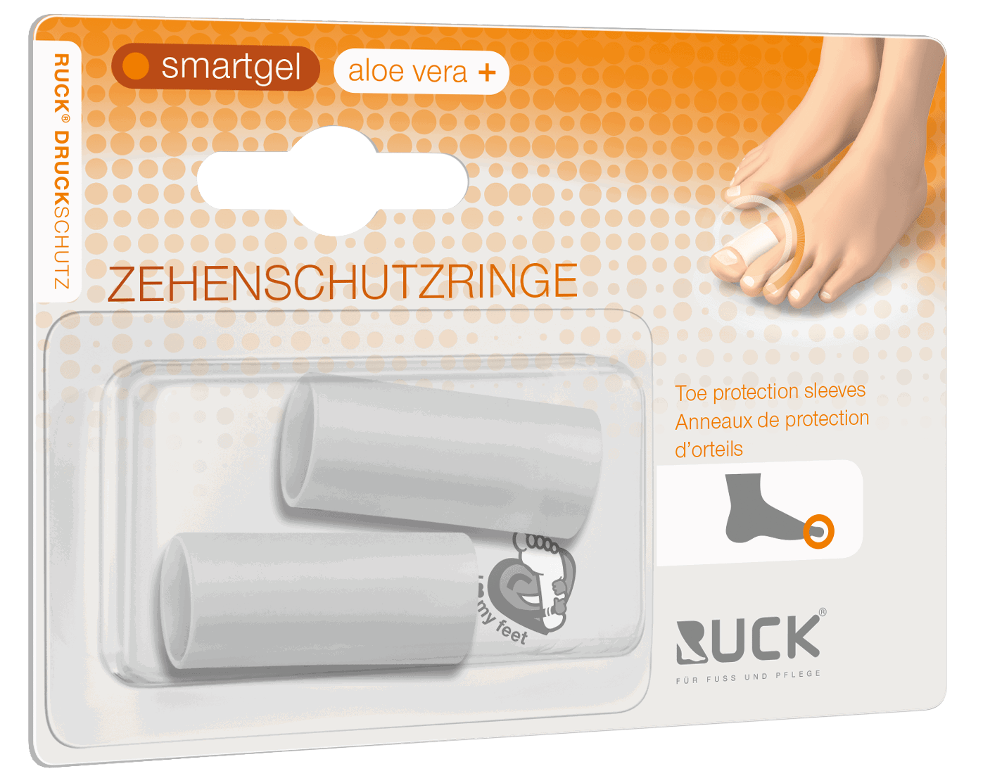 RUCK DRUCKSCHUTZ smartgel Zehenschutzring | groß, Ø 22 mm | 2 Stück