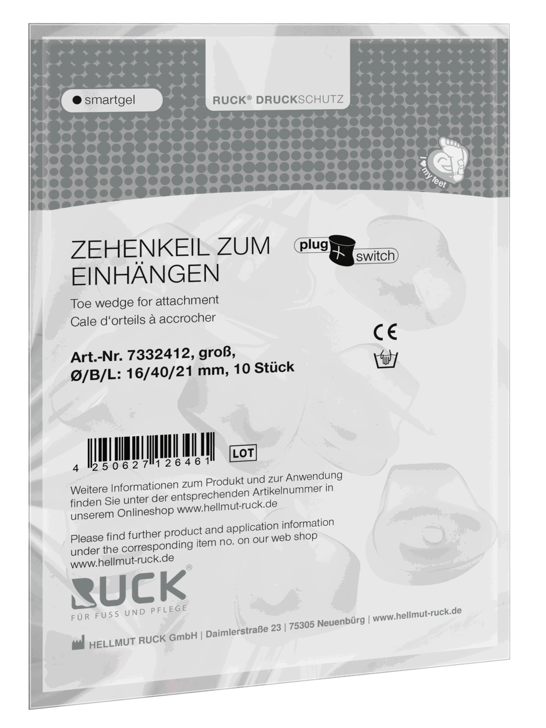 RUCK® smartgel plug+switch Zehenkeil zum Einhängen, inkl. Plug Set Gr. L 10-er Set RUCK® smartgel plug+switch Zehenkeil zum Einhängen, inkl. Plug Set Gr. L 10-er Set
