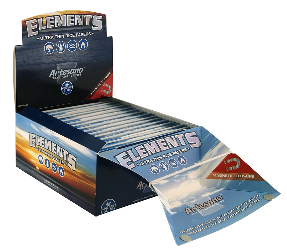 Elements Papers | Artesano King Size Slim, 15 x 33 Papers BOX Elements Papers | Artesano King Size Slim, 15 x 33 Papers BOX