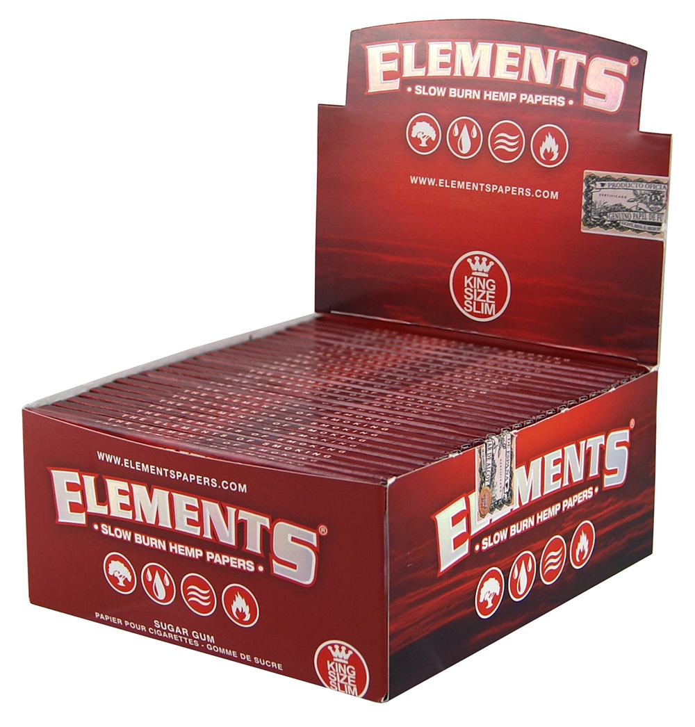 Elements Papers I Red King Size Slim, 50 x 33 Papers BOX Elements Papers I Red King Size Slim, 50 x 33 Papers BOX