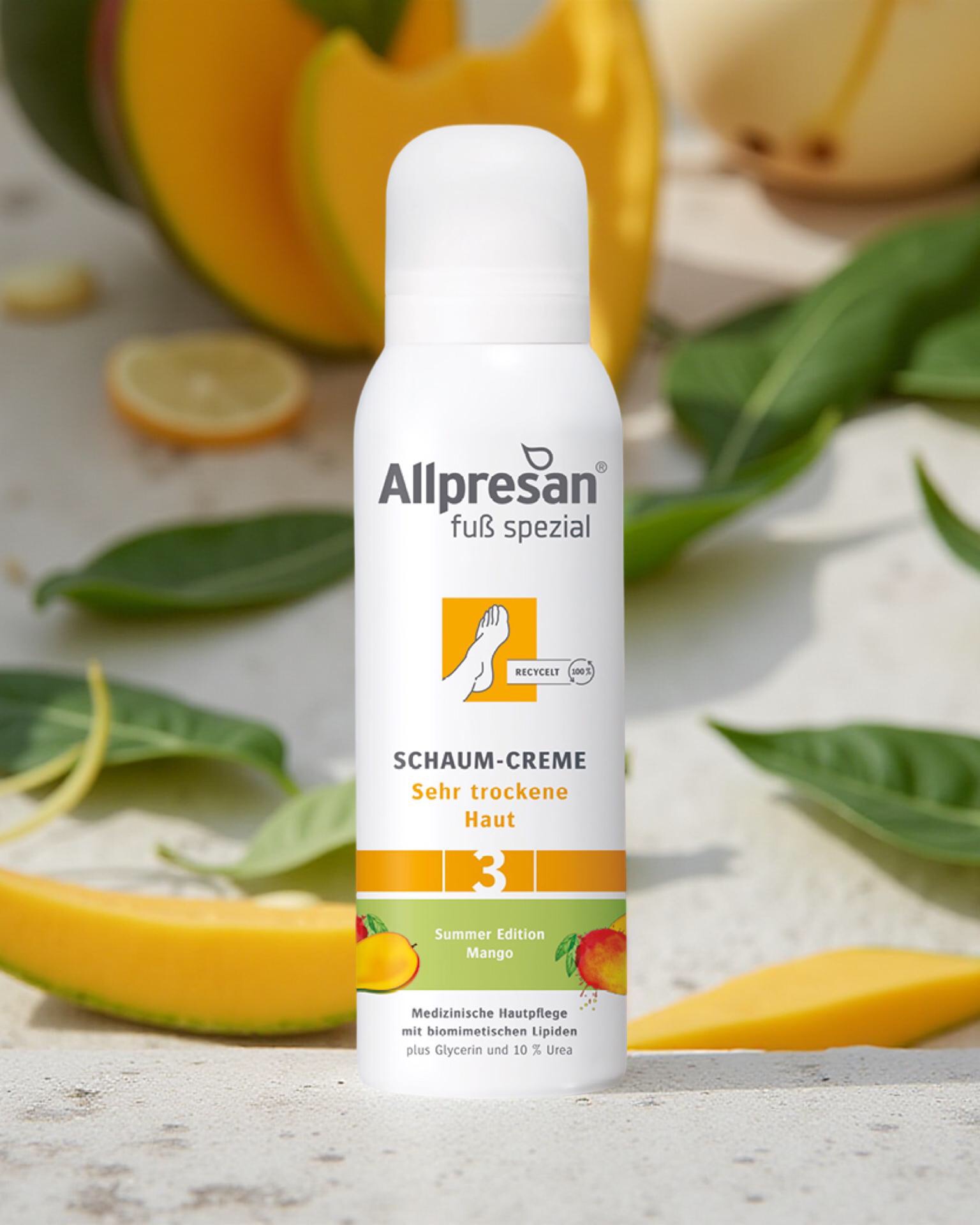 Allpresan Fuß spezial Schaum-Creme 3 für sehr trockene Haut Mango 125 ml  Allpresan Fuß spezial Schaum-Creme 3 für sehr trockene Haut Mango 125 ml