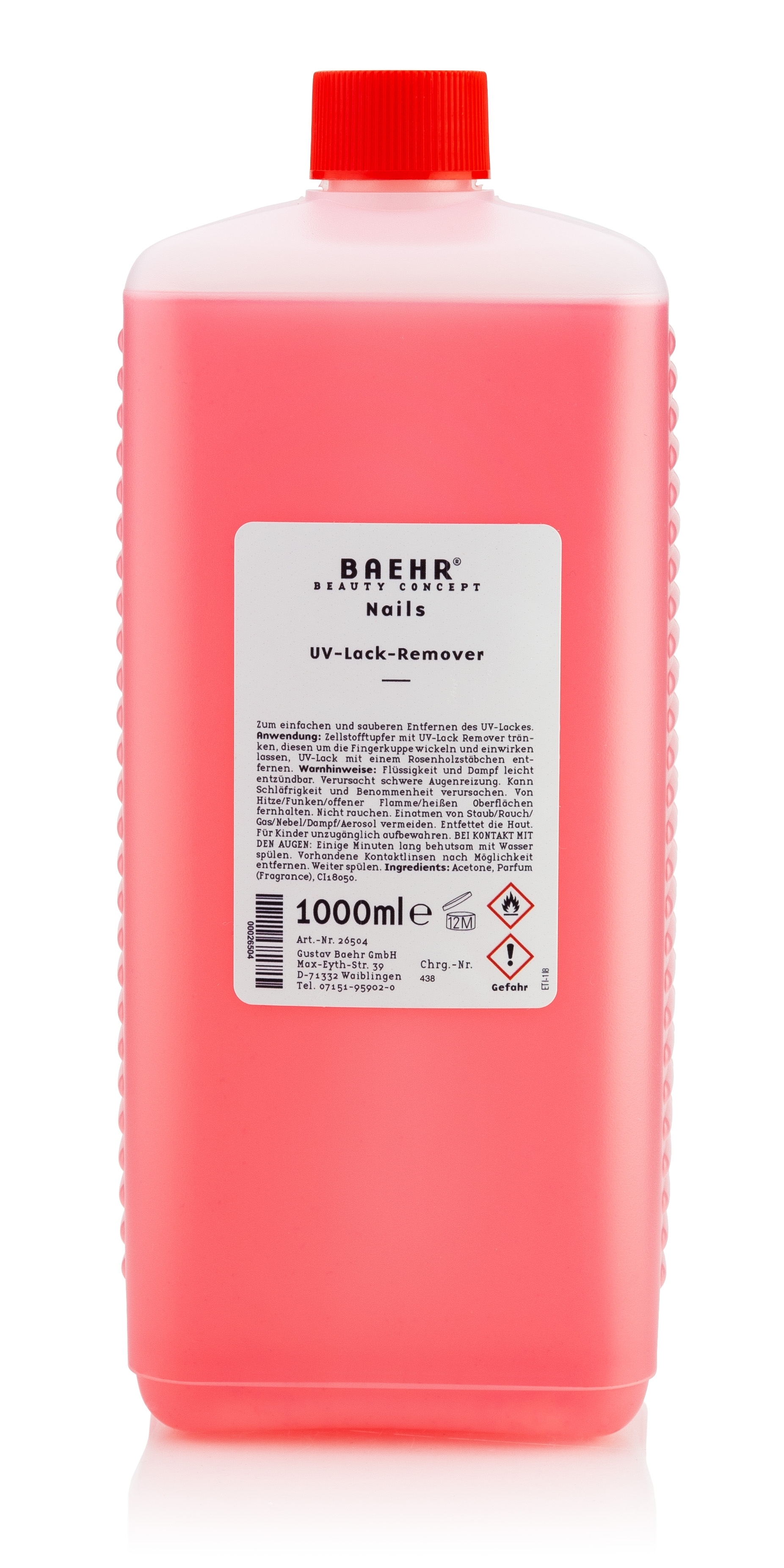 BAEHR BEAUTY CONCEPT - NAILS UV-Lack-Remover 1000 ml BAEHR BEAUTY CONCEPT - NAILS UV-Lack-Remover 1000 ml