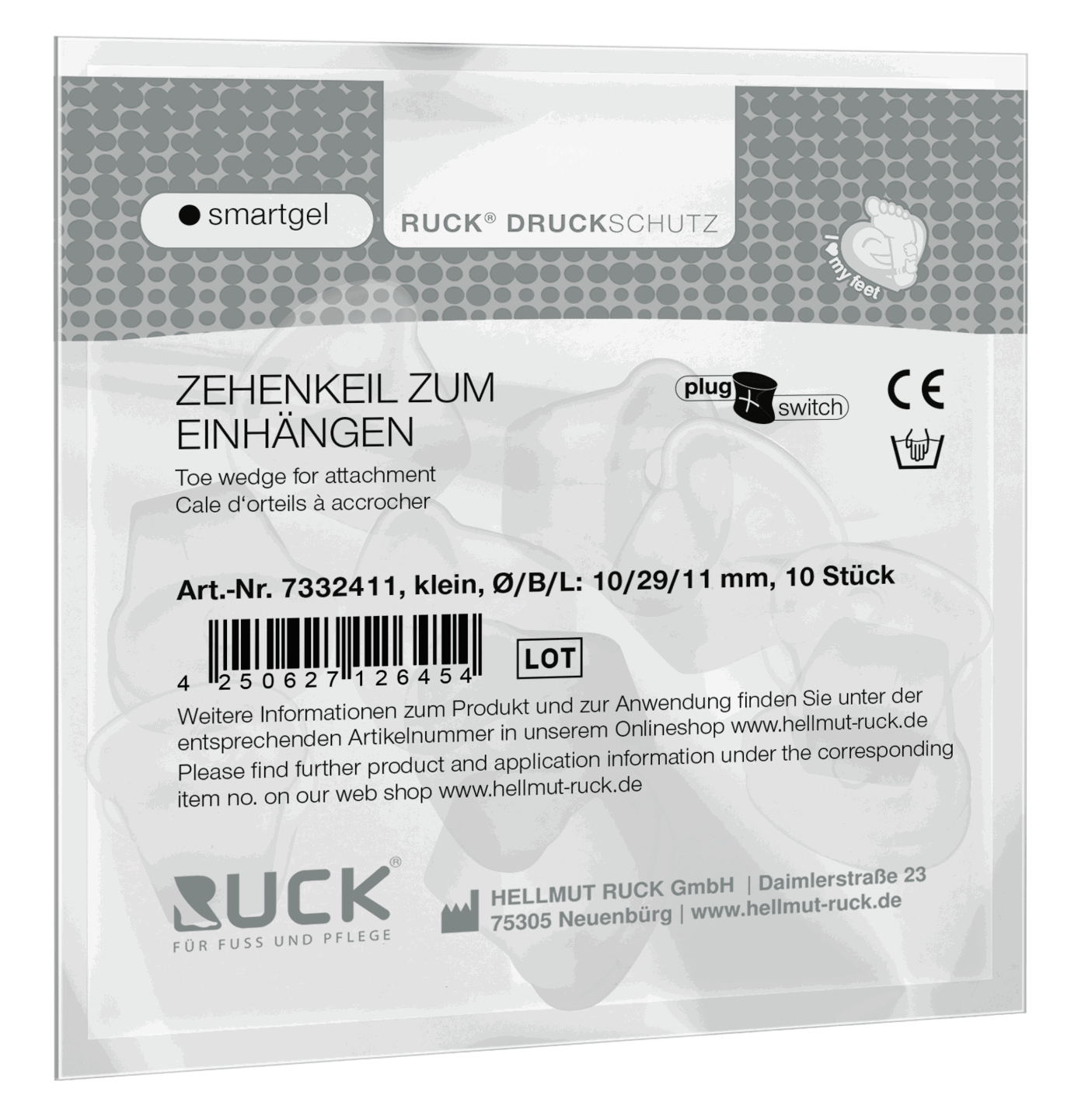RUCK® smartgel plug+switch Zehenkeil zum Einhängen, inkl. Plug Set Gr. S 10-er Set RUCK® smartgel plug+switch Zehenkeil zum Einhängen, inkl. Plug Set Gr. S 10-er Set
