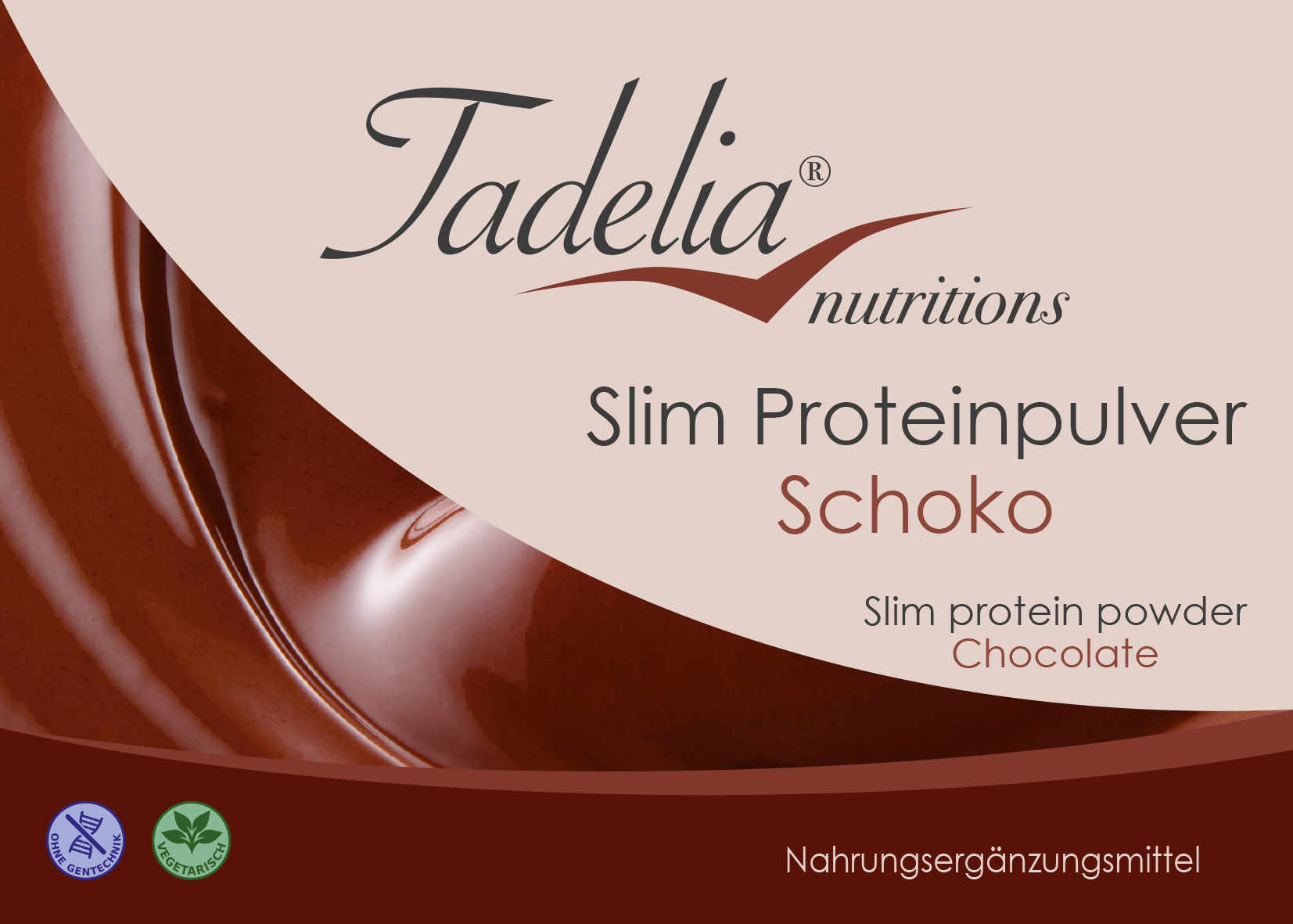 Tadelia® Slim Proteinpulver Schoko mit Tadelia hCG Stoffwechseldiätplan + Hormony Complex G B12 Tropfen