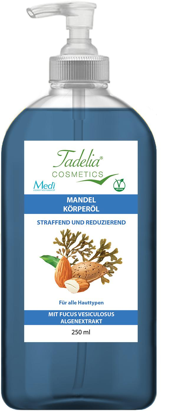 Tadelia® Mandel Körperöl mit Fucus vesiculosus Algenextrakt 250 ml | Vegan