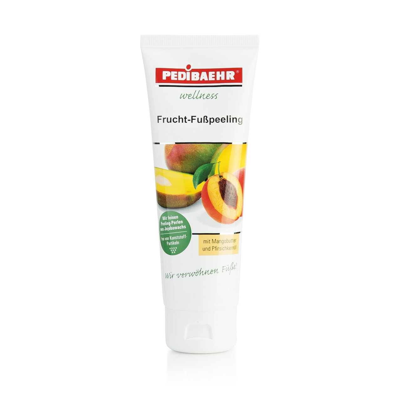 PEDIBAEHR - Wellness Frucht-Fußpeeling mit Mangobutter und Pfirsichkernöl, 125 ml PEDIBAEHR - Wellness Frucht-Fußpeeling mit Mangobutter und Pfirsichkernöl, 125 ml