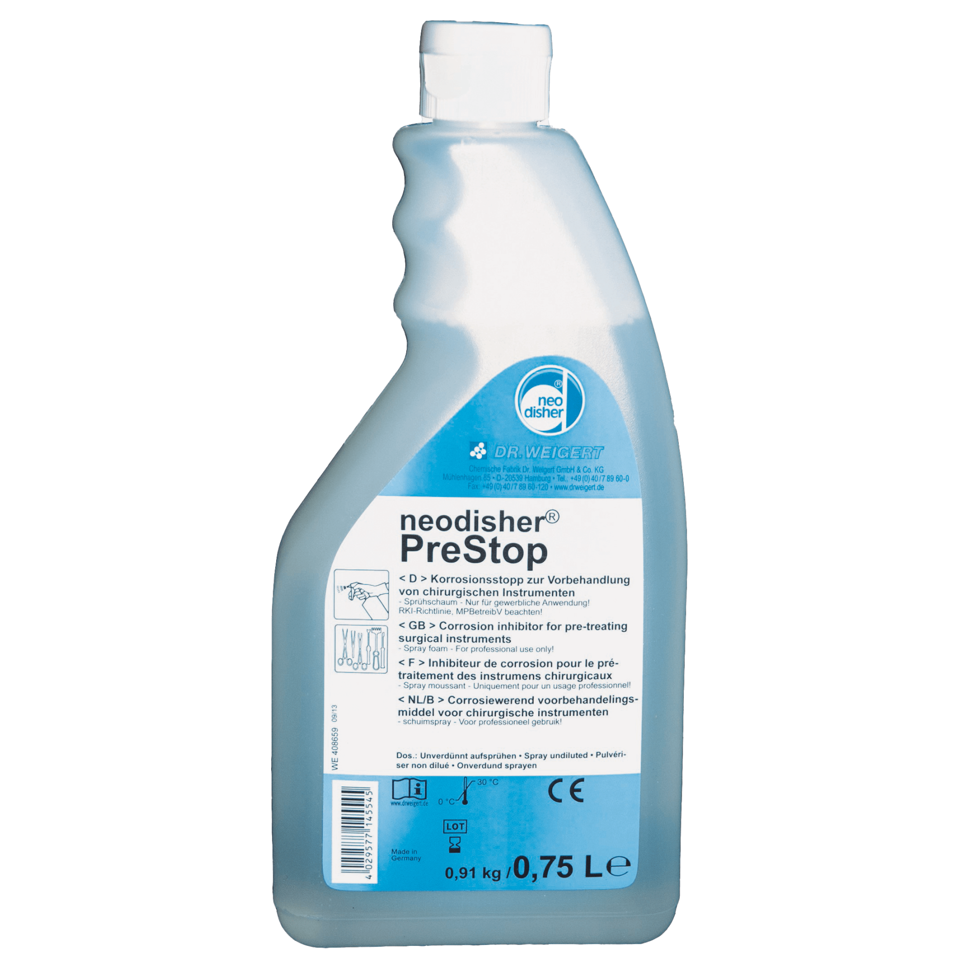 🌸 neodisher PreStop Korrosionsschutzmittel Sprühflasche, 750ml 🌸 neodisher PreStop Korrosionsschutzmittel Sprühflasche, 750ml