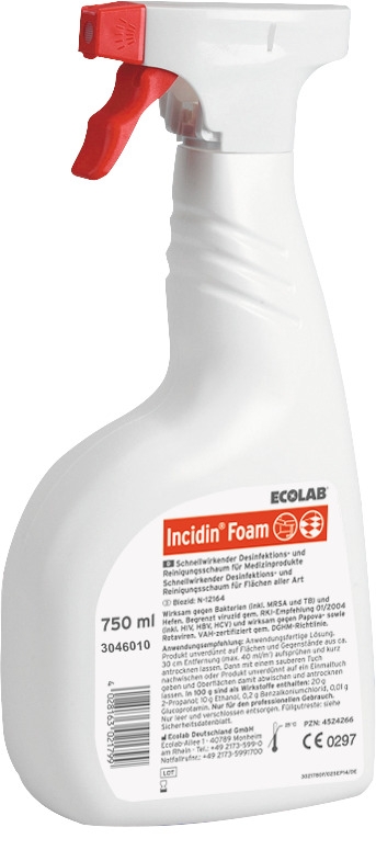 Ecolab Incidin Foam Flächendesinfektion | 750 ml mit Schaumpumpe