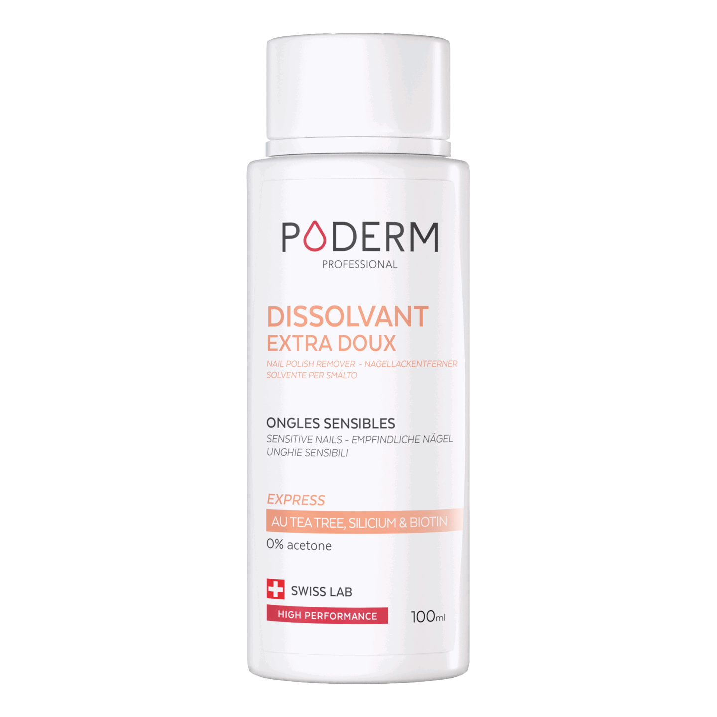 PODERM NAGELLACKENTFERNER EXTRA MILDER - EMPFINDLICHE NÄGEL, 100 ml