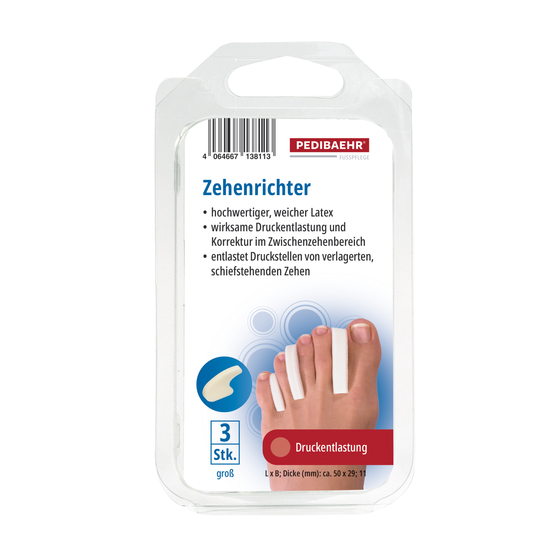 PEDIBAEHR Zehenrichter groß, 1 Pack (4 Stk.)