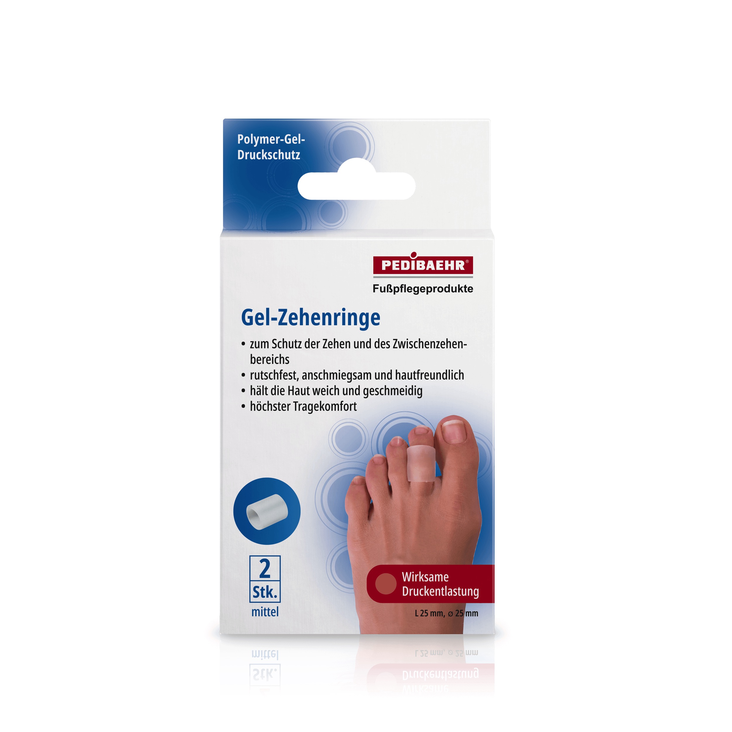 Pedibaehr Gel-Zehenringe mittel 2 Stück Pedibaehr Gel-Zehenringe mittel 2 Stück