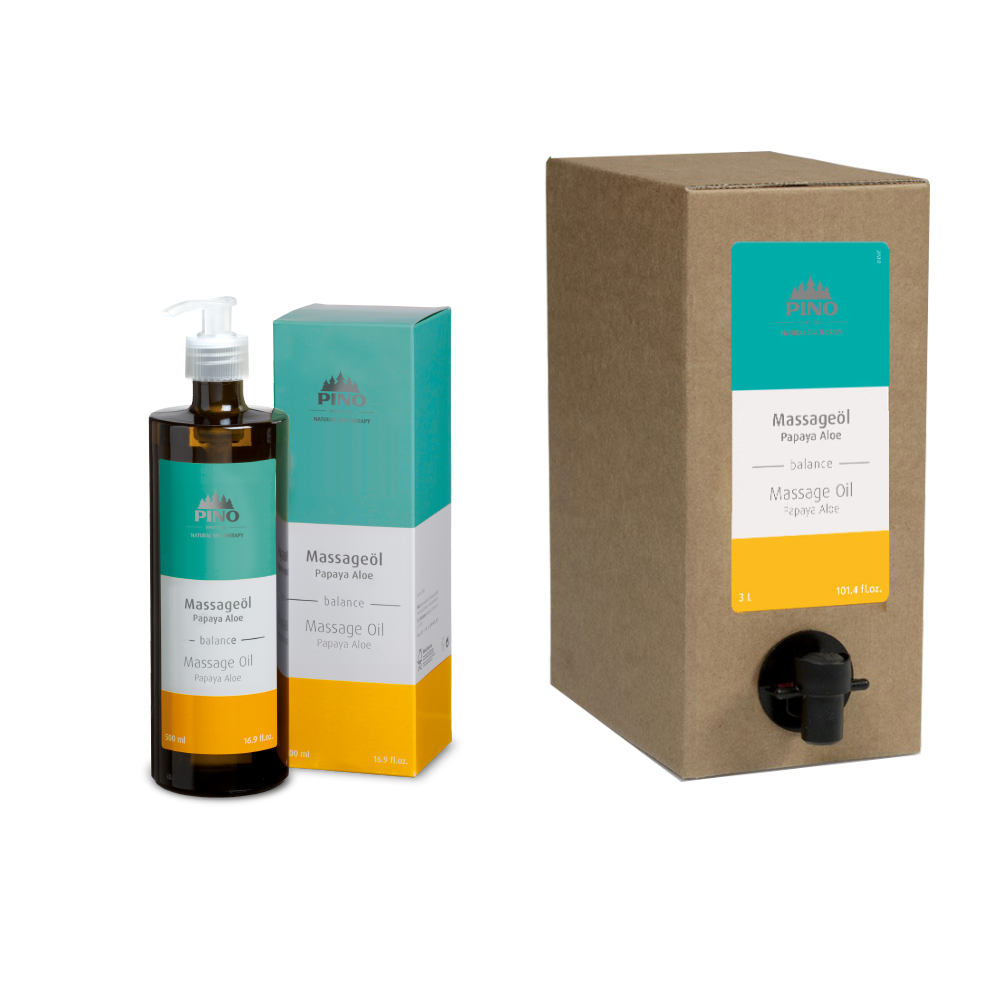 PINO naturreine Aroma Massageöle Papaya Aloe - balance 0,5 l PINO naturreine Aroma Massageöle Papaya Aloe - balance 0,5 l