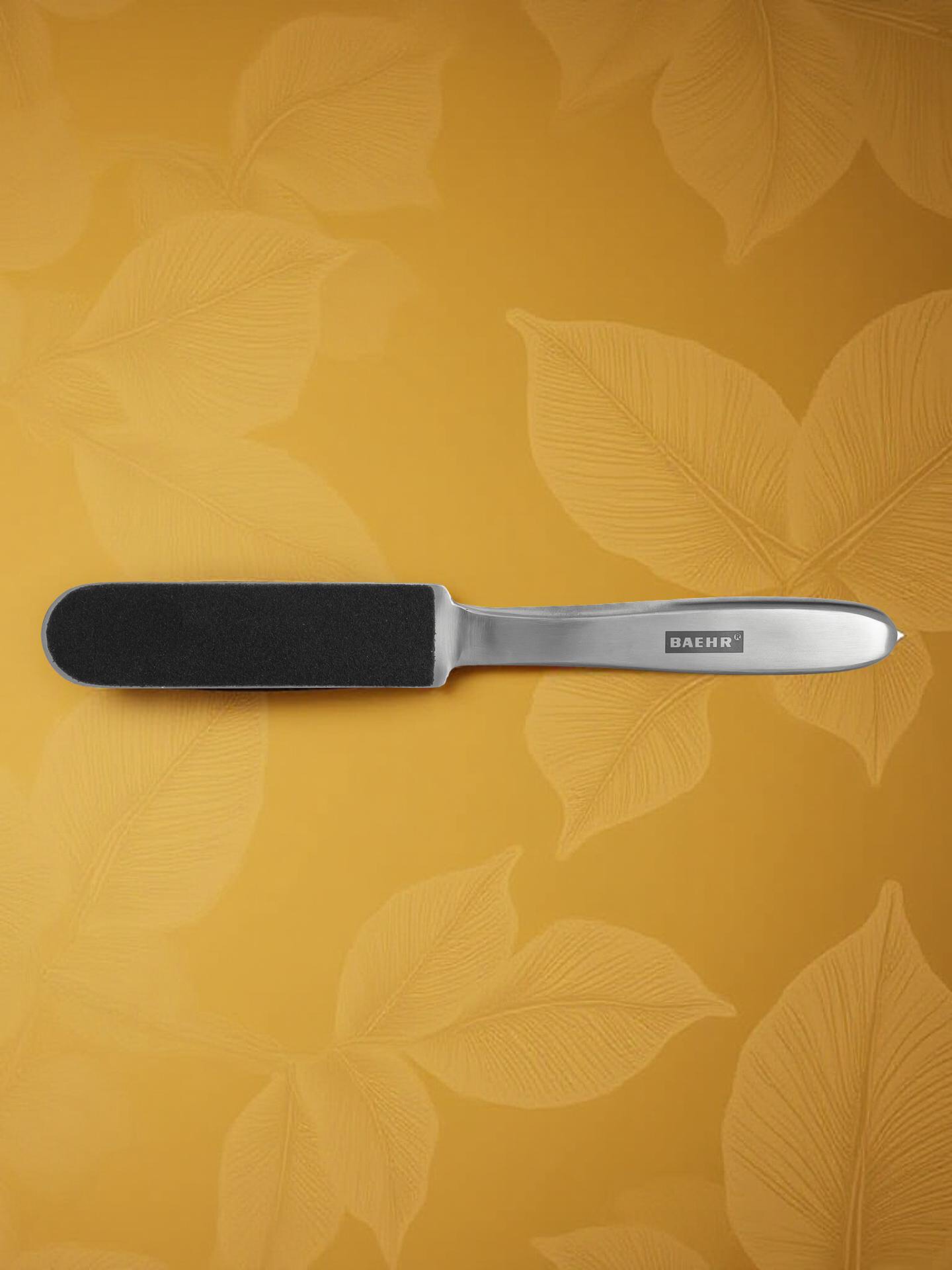 > BAEHR Hornhautfeile aus Edelstahl mit ergonomischem Griff, 22 cm