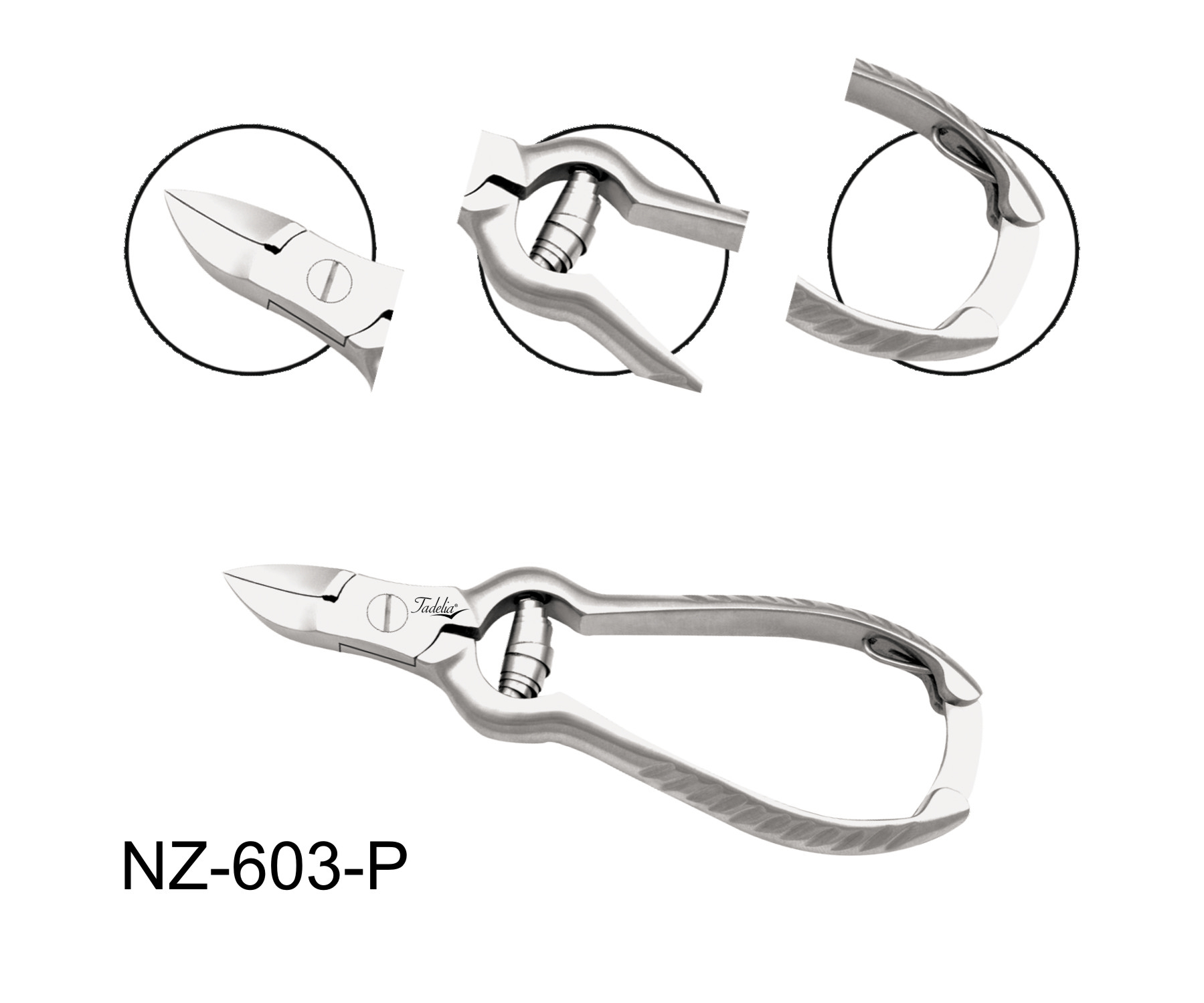 Tadelia® Professional Nagelzange für Fußpflege und Podologie | NZ-603-P | Länge 14 cm Schneide 19 mm 