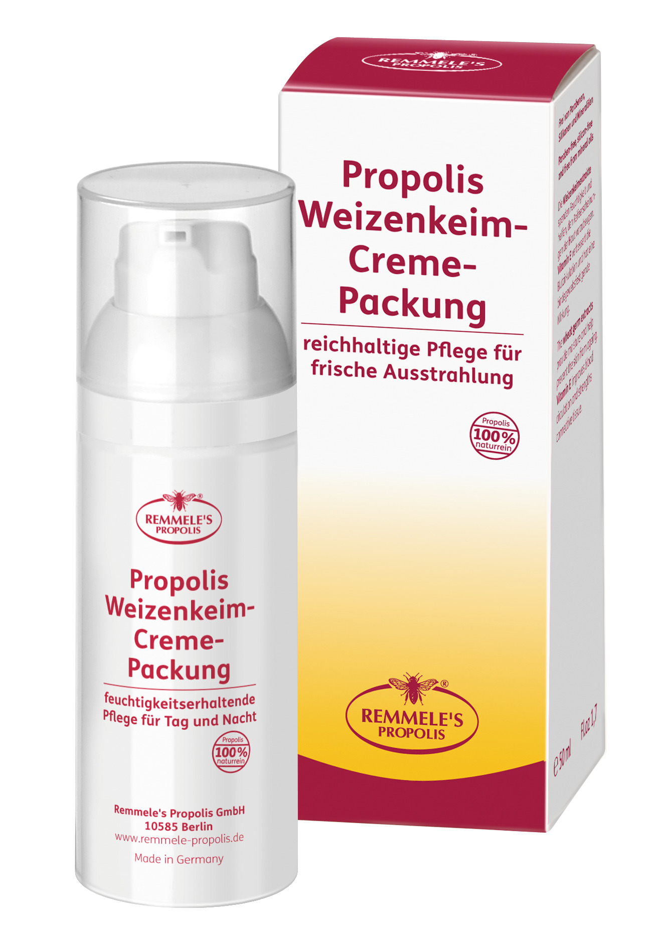 🐝 REMMELE`s PROPOLIS Weizenkeim-Creme-Packung 50 ml 🐝 REMMELE`s PROPOLIS Weizenkeim-Creme-Packung 50 ml