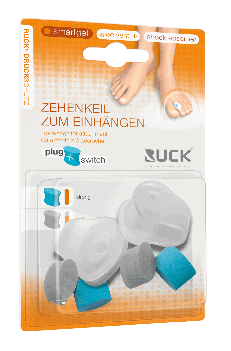 RUCK® smartgel plug+switch Zehenkeil zum Einhängen, inkl. Plug Set Gr. L 2-er Set