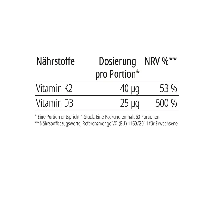 BAEHR Vitamin K2+D3 Gums mit 40 µg Vitamin K2 und 1000 I.E. Vitamin D3, Lemon-Geschmack