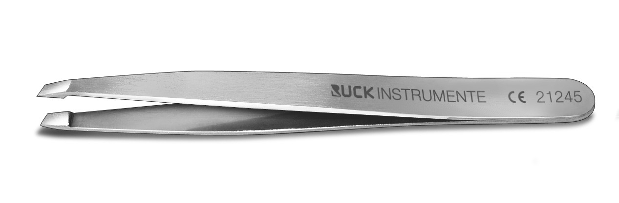 RUCK INSTRUMENTE Pinzette | L. 9,5 cm Spitze 3 mm schräg