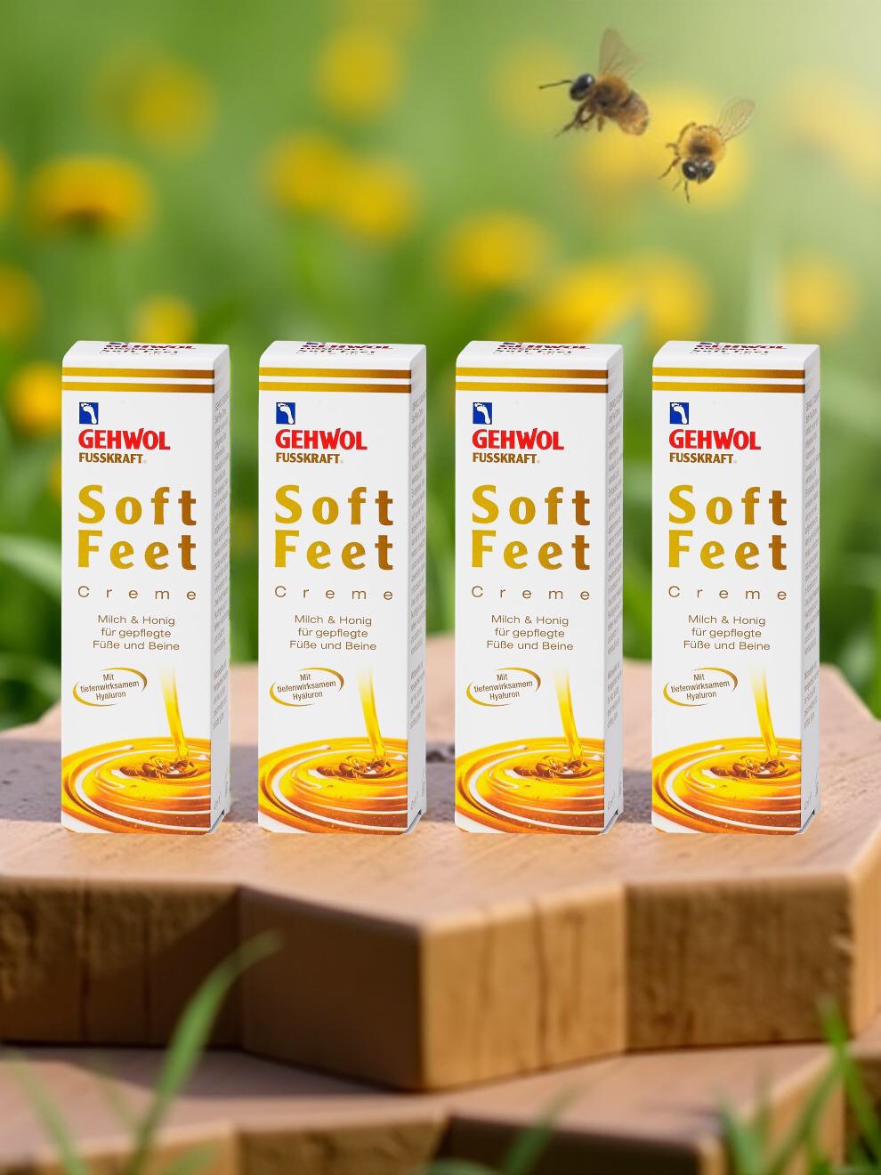 🔷 4x GEHWOL FUSSKRAFT Soft Feet Creme mit Milch & Honig 125 ml (500 ml)
