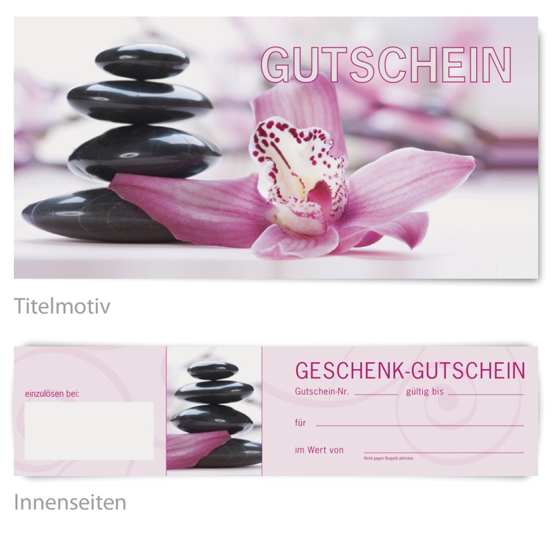Geschenk-Gutschein "HOT STONE" DIN lang 25 Stk. inkl. Kuvert  Geschenk-Gutschein "HOT STONE" DIN lang 25 Stk. inkl. Kuvert