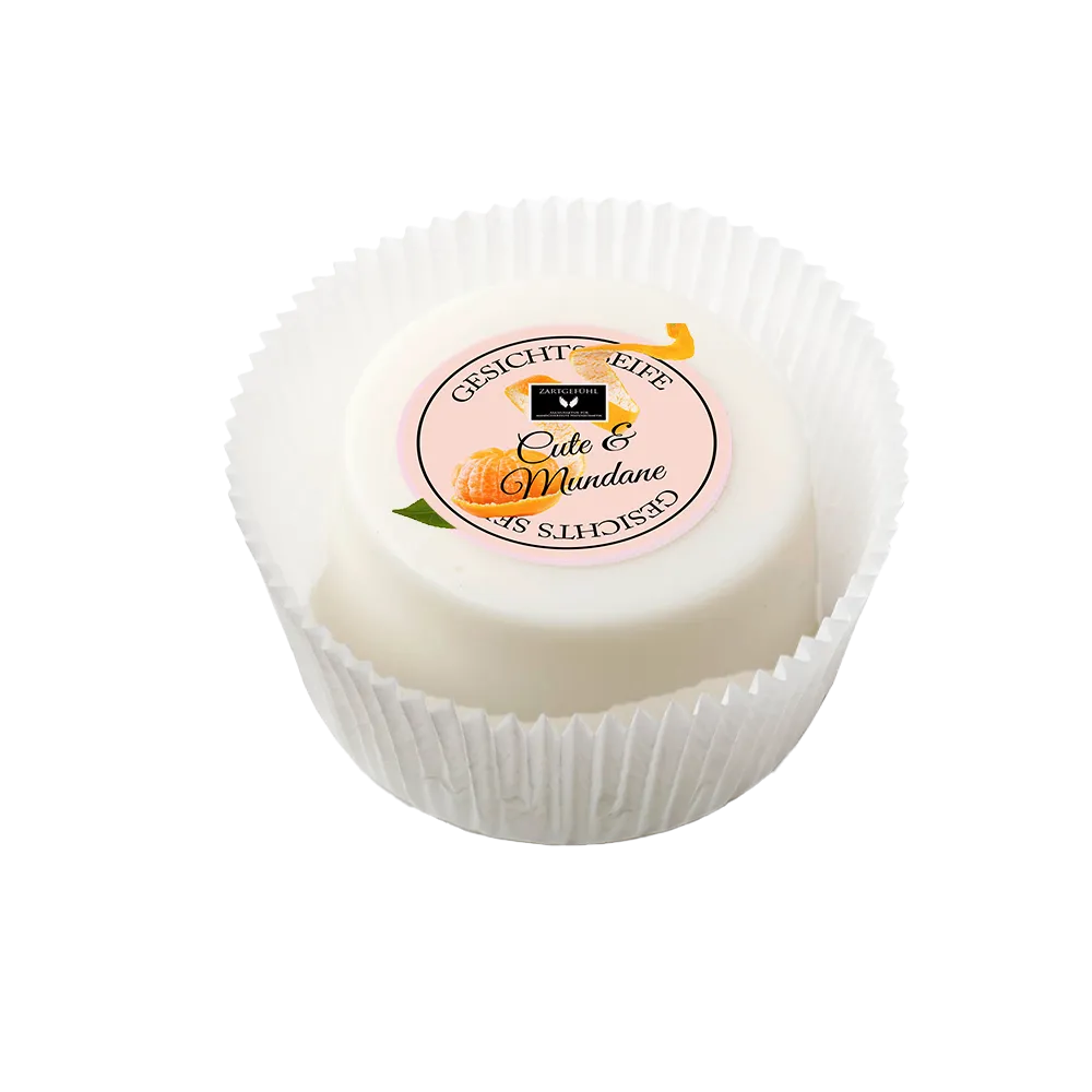 Luxusseife "Cute & Mundane" Duftrichtung Mandarine, 100 g Luxusseife "Cute & Mundane" Duftrichtung Mandarine, 100 g