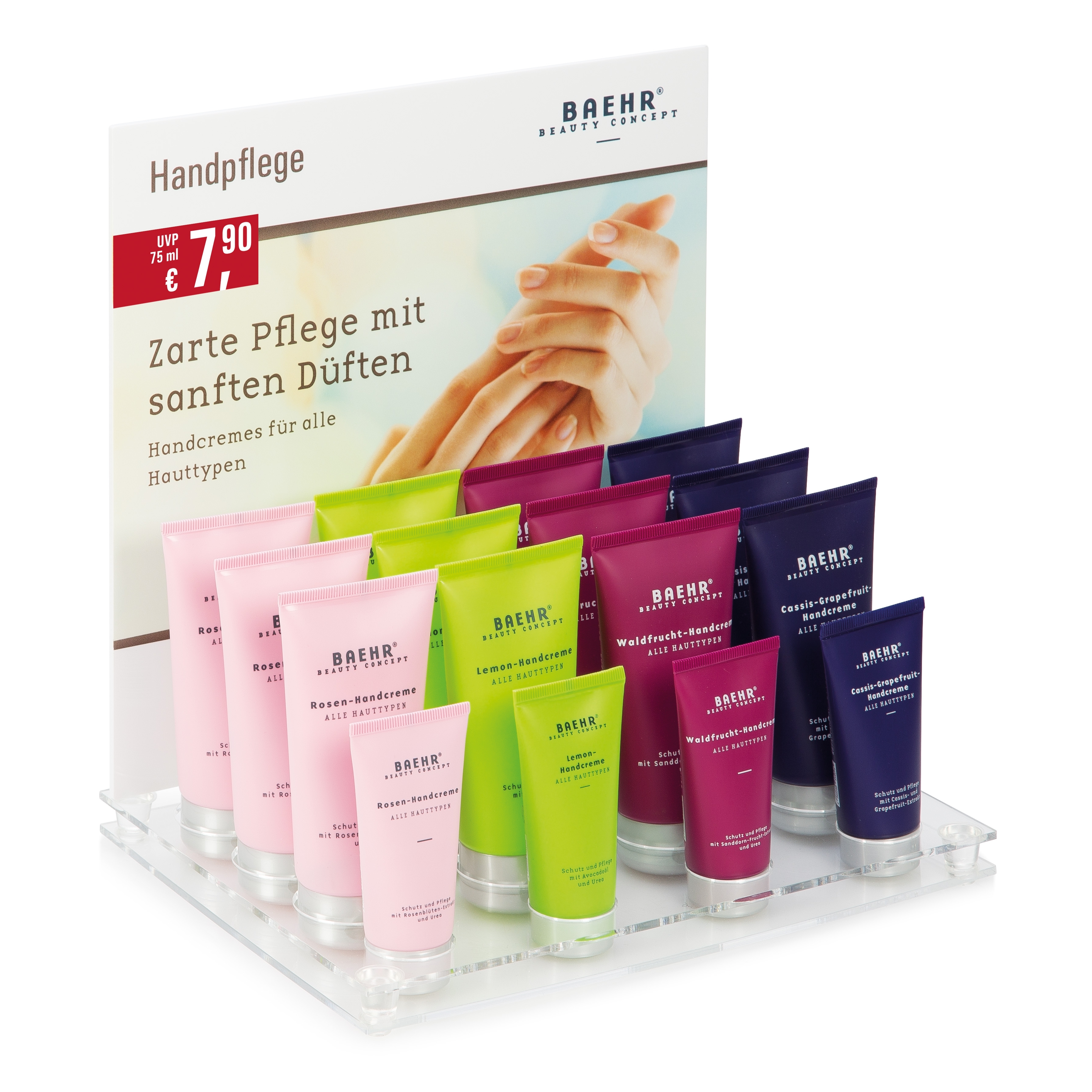 🔴 BAEHR BEAUTY CONCEPT - Handcreme-Set im Acryldisplay 🔴 BAEHR BEAUTY CONCEPT - Handcreme-Set im Acryldisplay