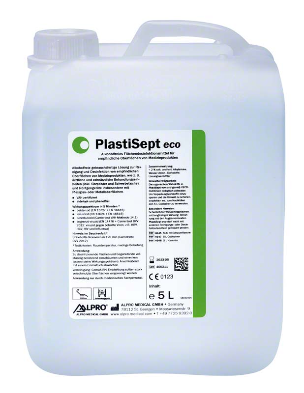 ALPRO PlastiSept eco - Oberflächendesinfektion | Kanister 5 Liter ALPRO PlastiSept eco - Oberflächendesinfektion | Kanister 5 Liter