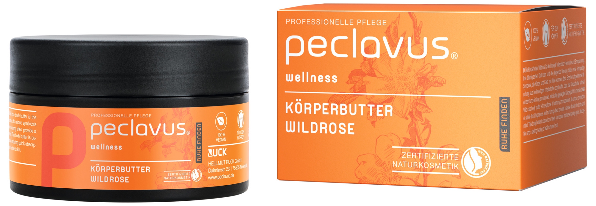 PECLAVUS Körperbutter Wildrose 250 ml | Ruhe finden PECLAVUS Körperbutter Wildrose 250 ml | Ruhe finden
